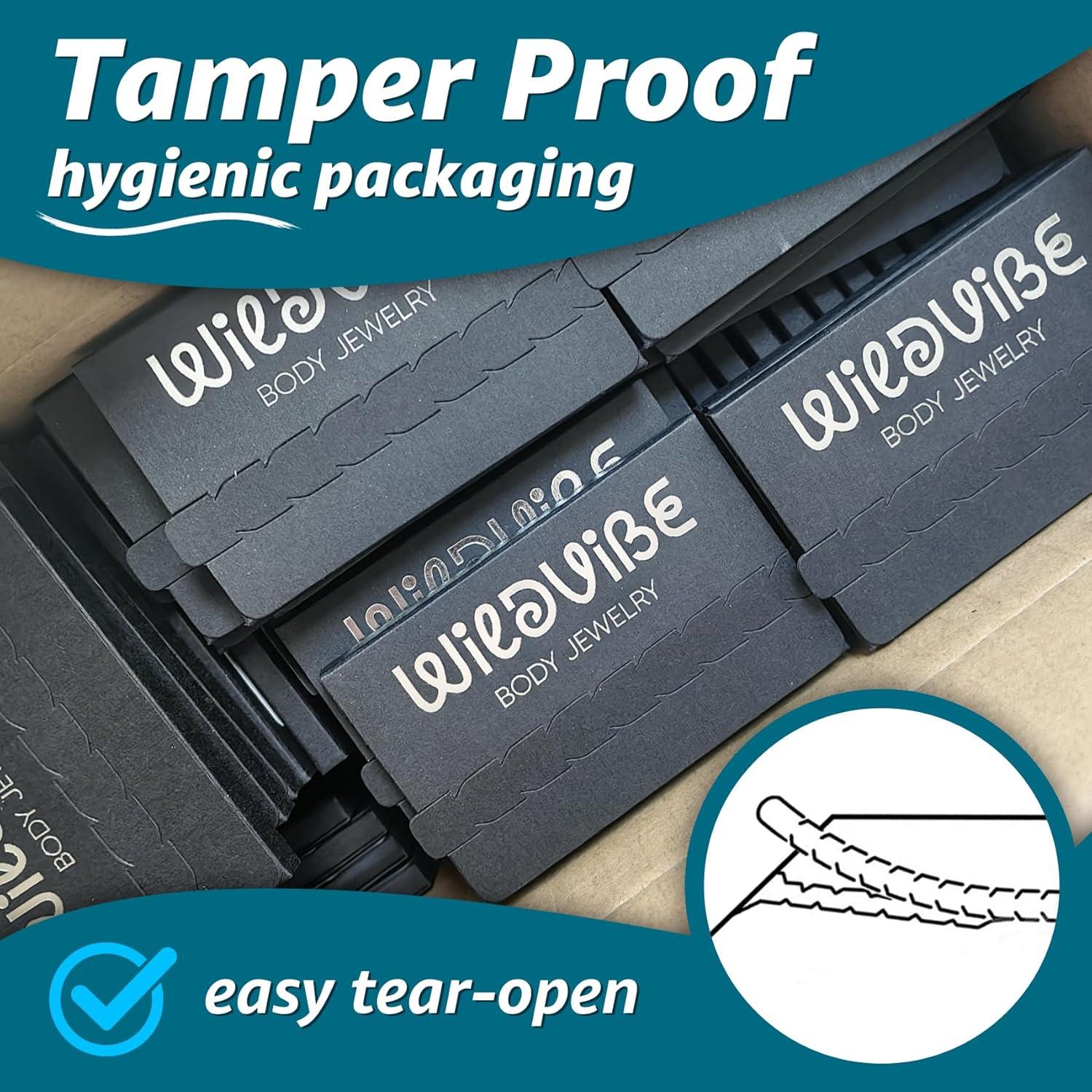 Pendientes Bioflex Transparentes 16g Set 10 Piezas 6-12mm