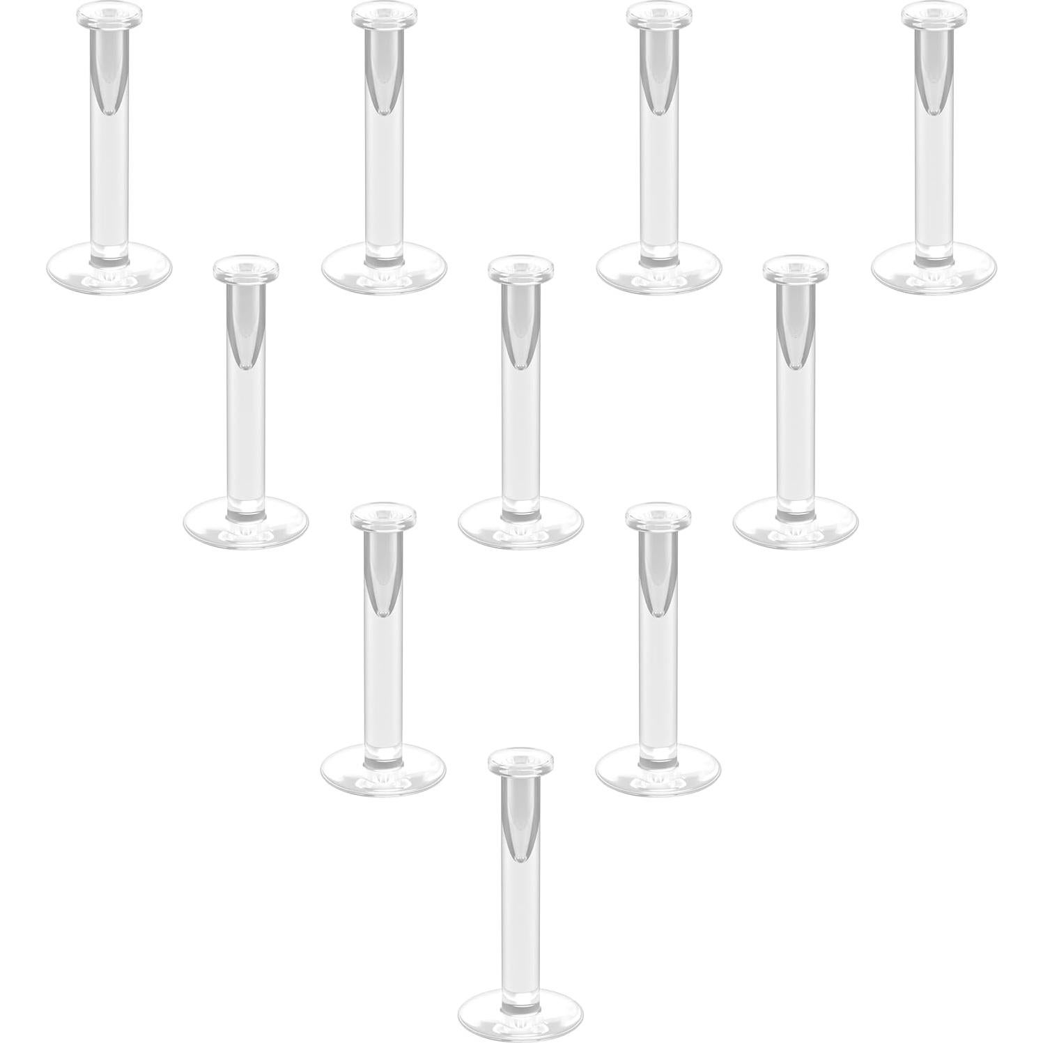 Pendientes Bioflex Transparentes 16g Set 10 Piezas 6-12mm