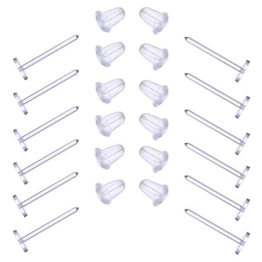 Pines de Plástico Invisible Elfstone 3mm para Pendientes - 200 Piezas