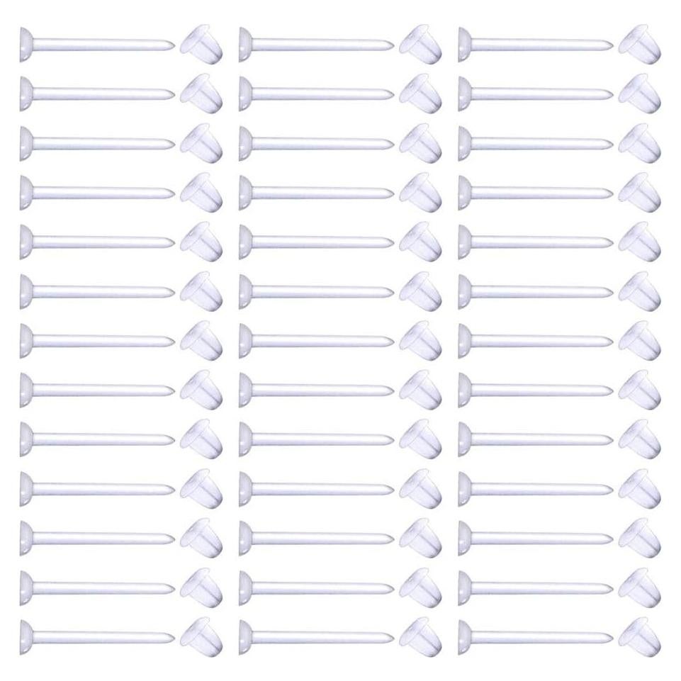 MODRSA Conjunto de 60 Retenedores Transparentes para Piercing 20g