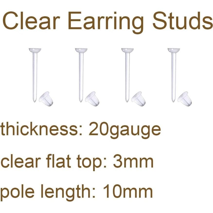 MODRSA Conjunto de 60 Retenedores Transparentes para Piercing 20g