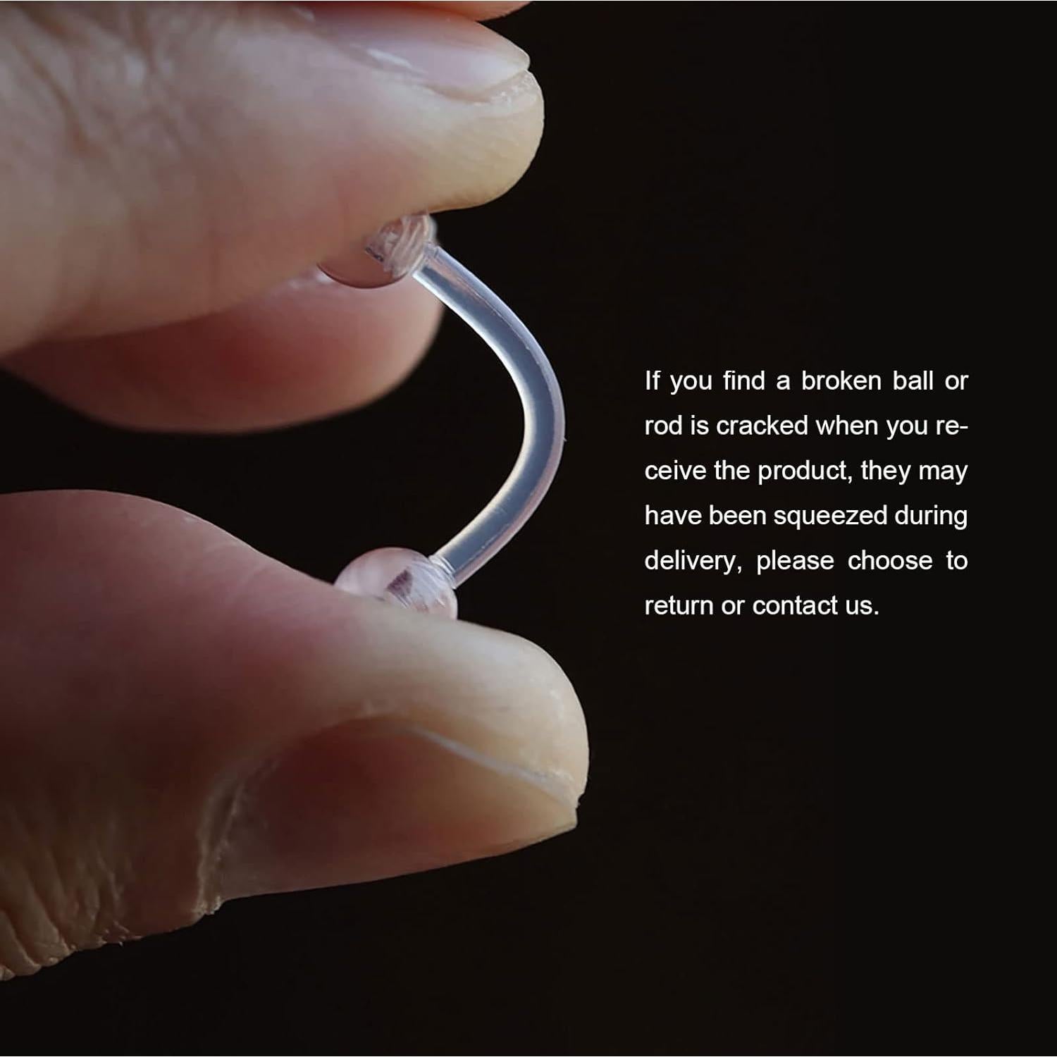 Set 36 Retenedores de Piercing Transparentes Bioflex Hipoalergénicos