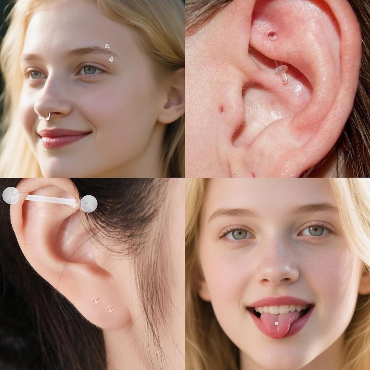 Kit 65pcs Retenedores Bioflex D.Bella para Piercings