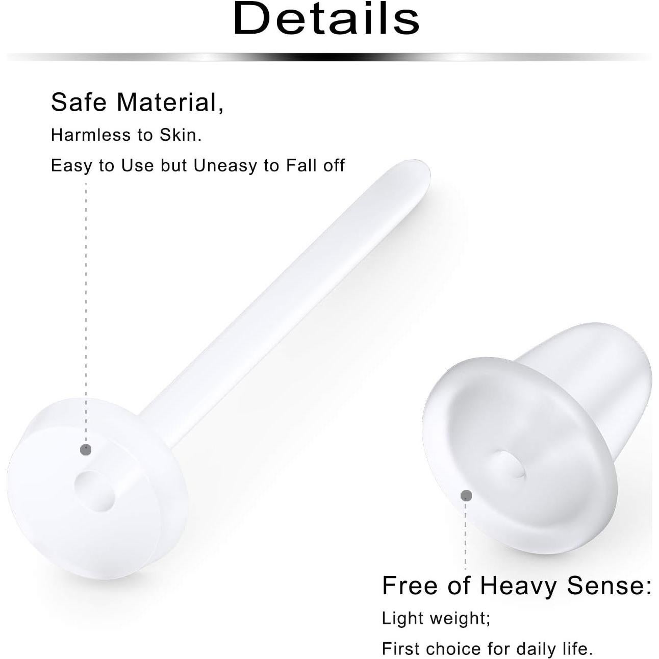 40 Pares de Aretes Studs Transparentes Ftovosyo 20G 12mm