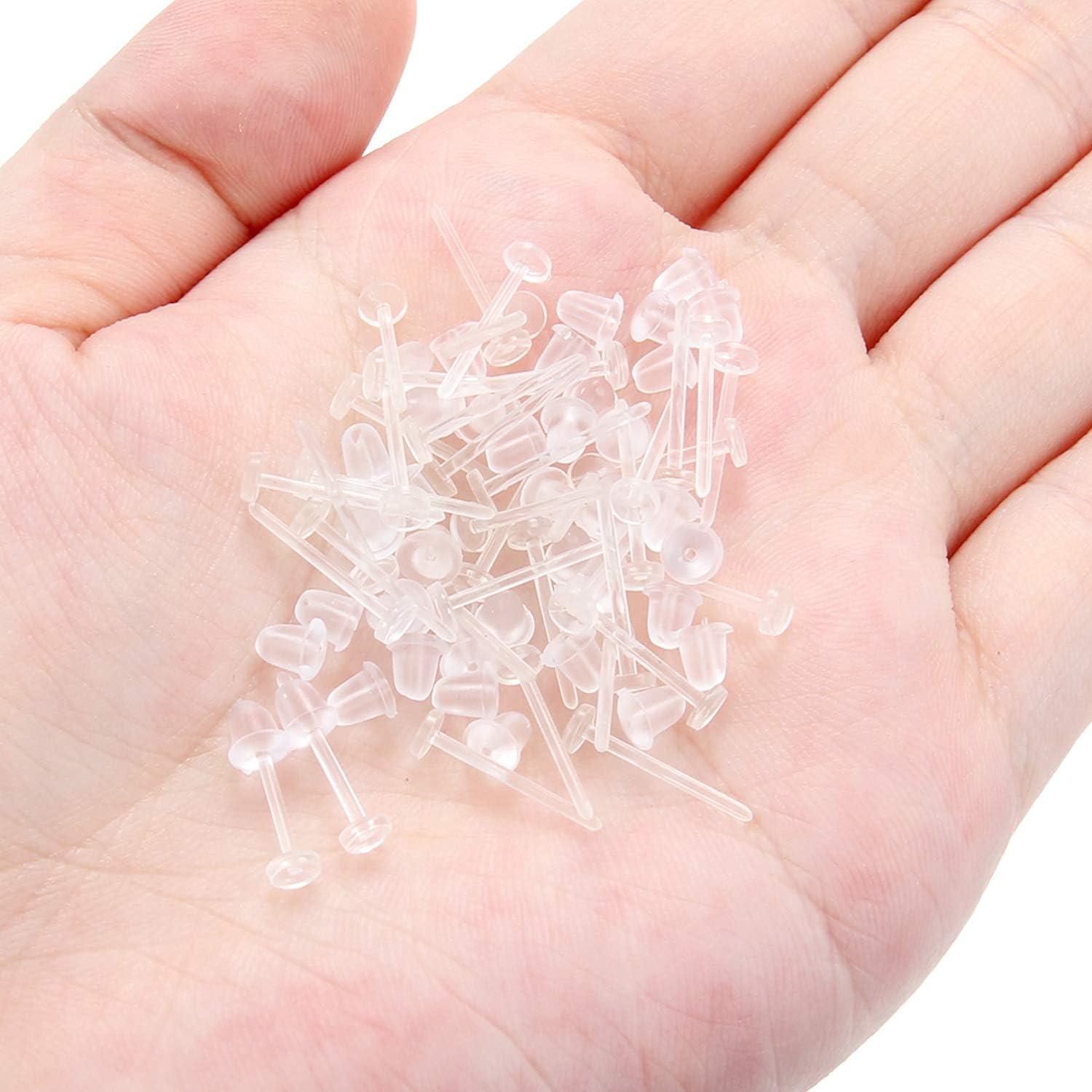 40 Pares de Aretes Studs Transparentes Ftovosyo 20G 12mm