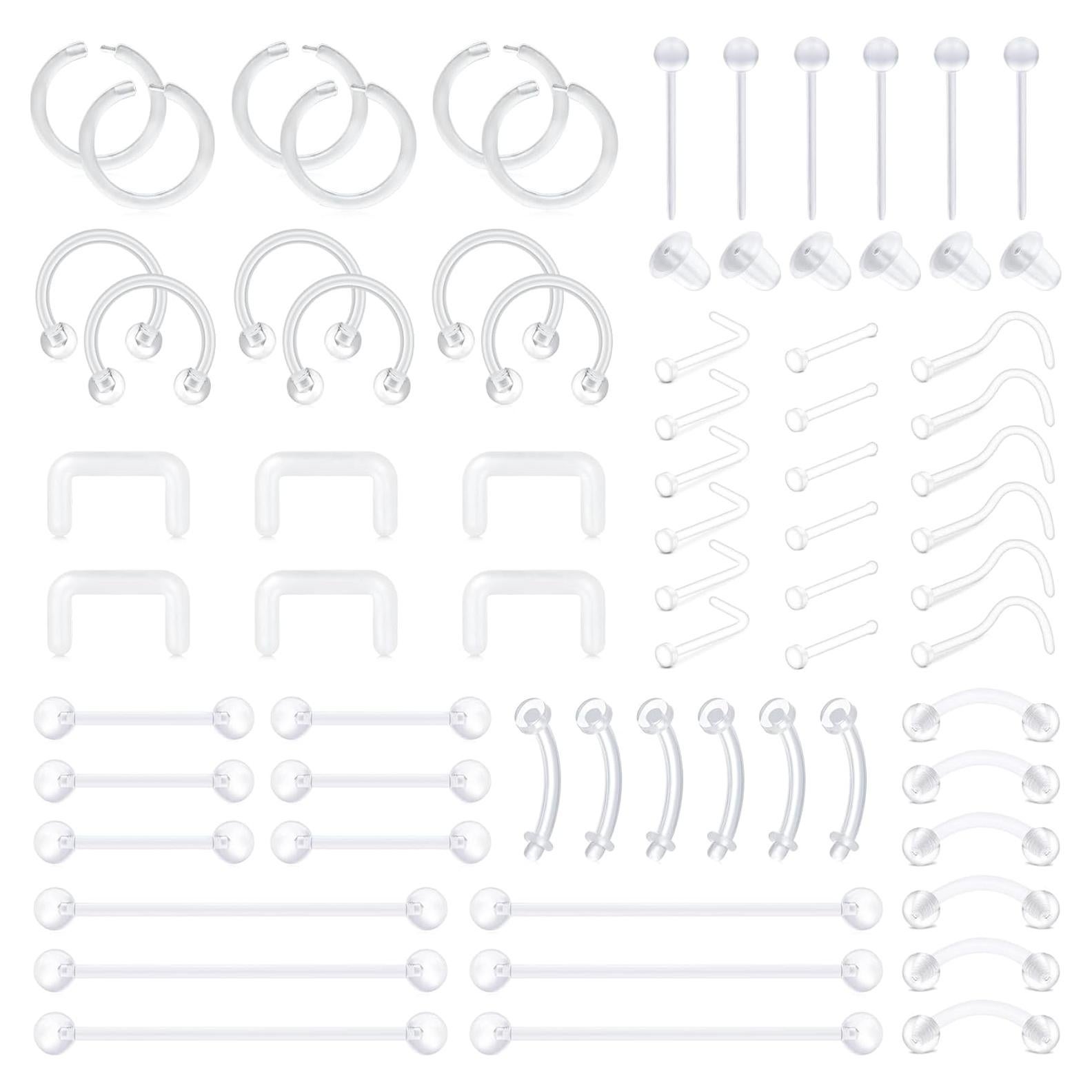 D.Bella Kit de Retención de Piercing 66pcs Bioflex Claro