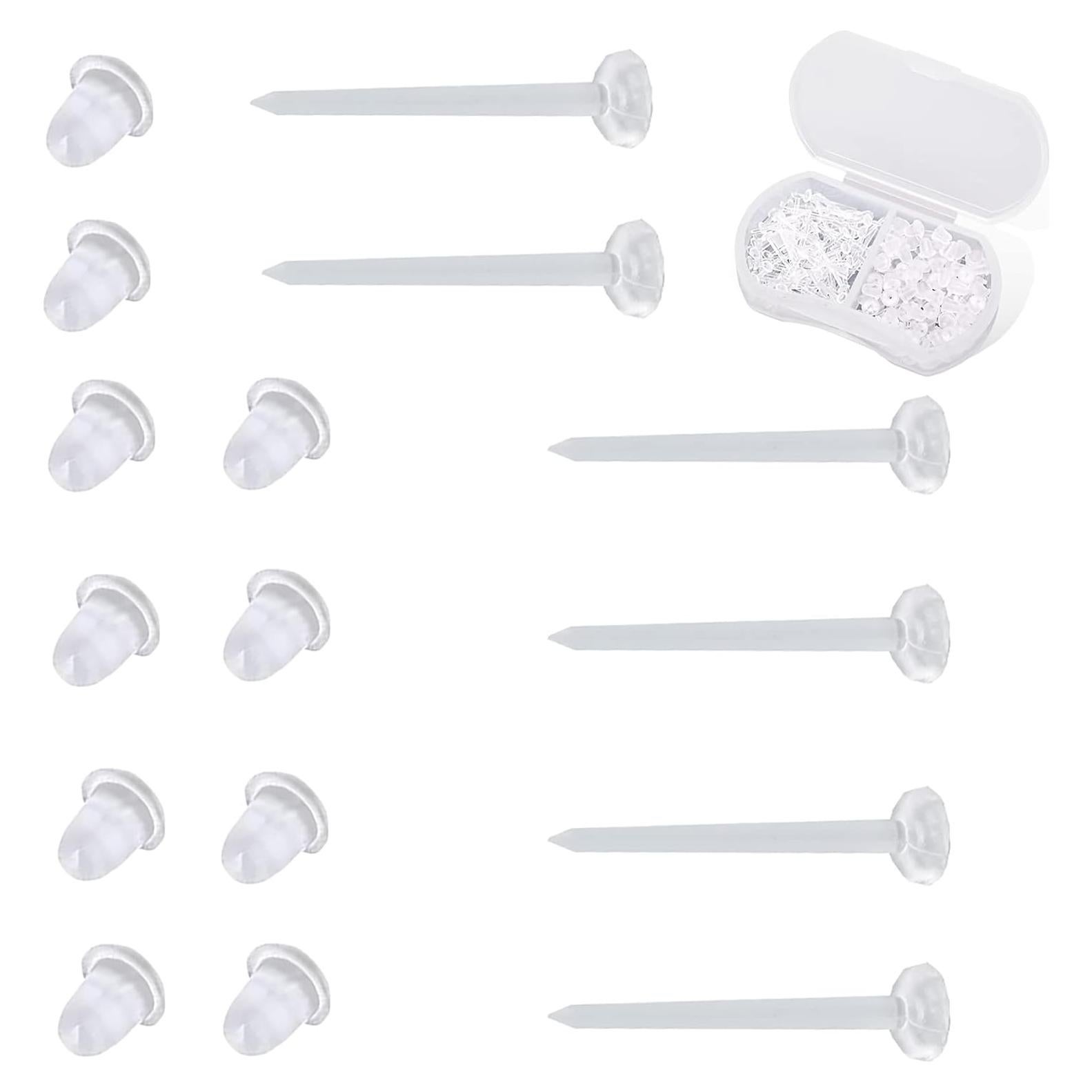 Pendientes de plástico Nkwuire 200 PCS con respaldo de goma