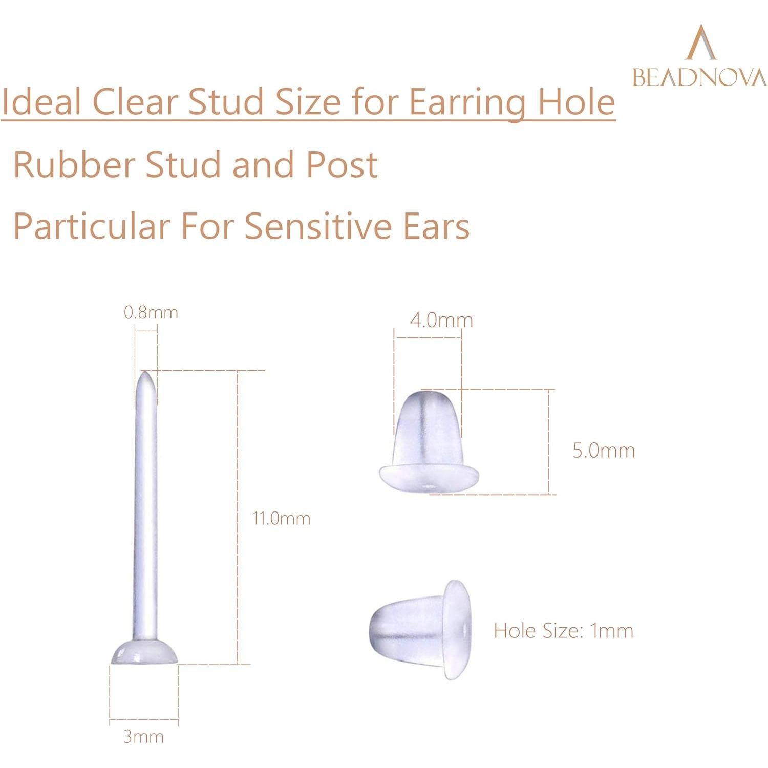 Pendientes de Plástico Transparentes BEADNOVA - 500 Pares