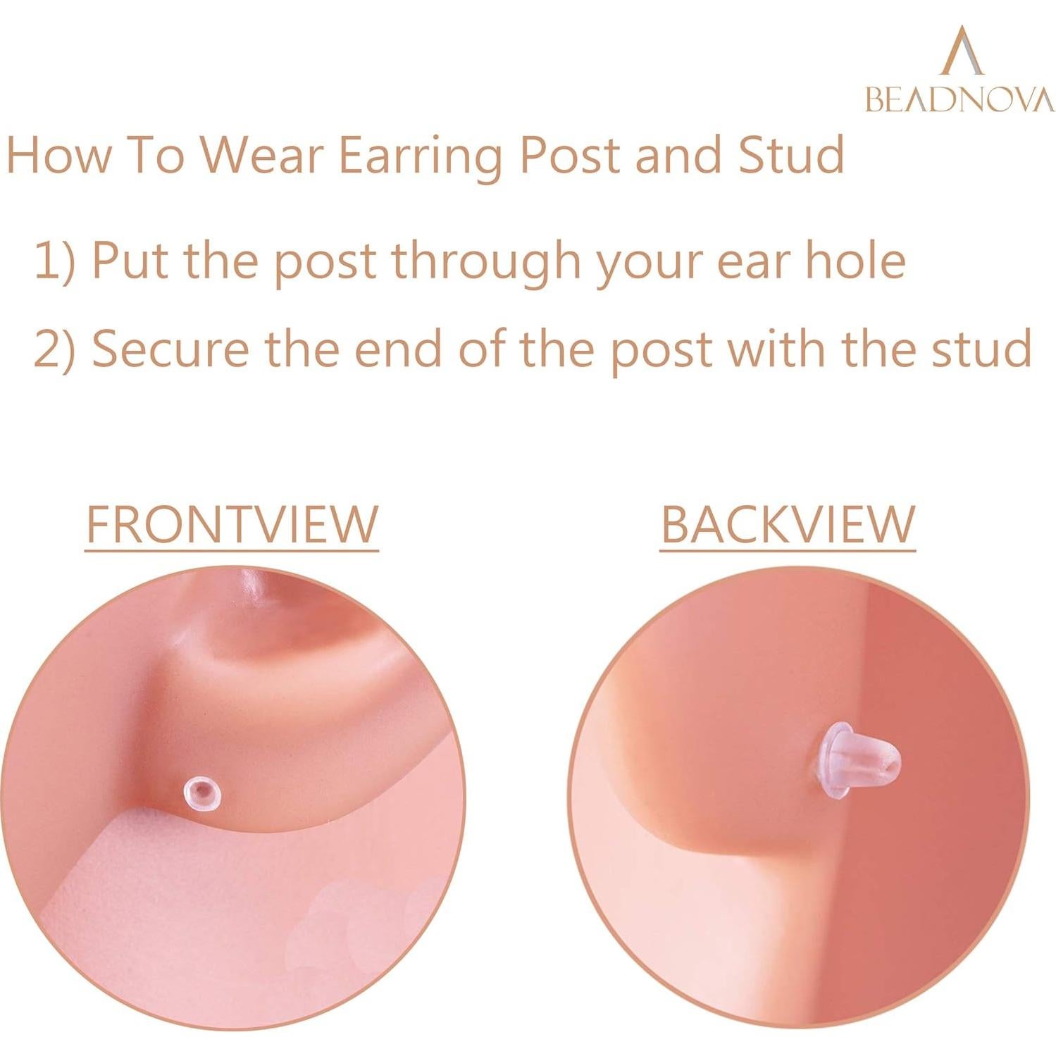 Pendientes de Plástico Transparentes BEADNOVA - 500 Pares