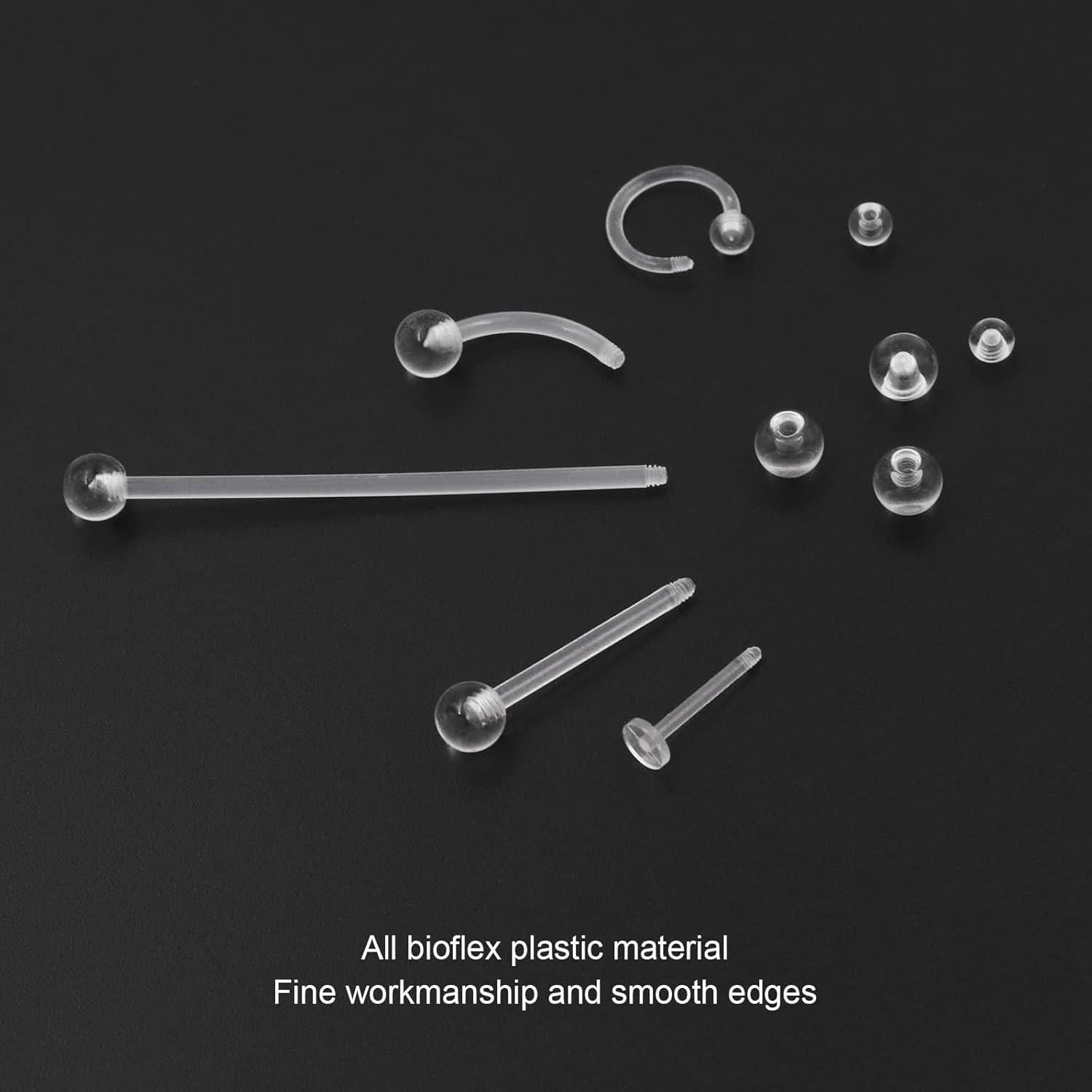 37PCS Retenedores de Piercing Transparentes NIUSIMAN - Bioflex