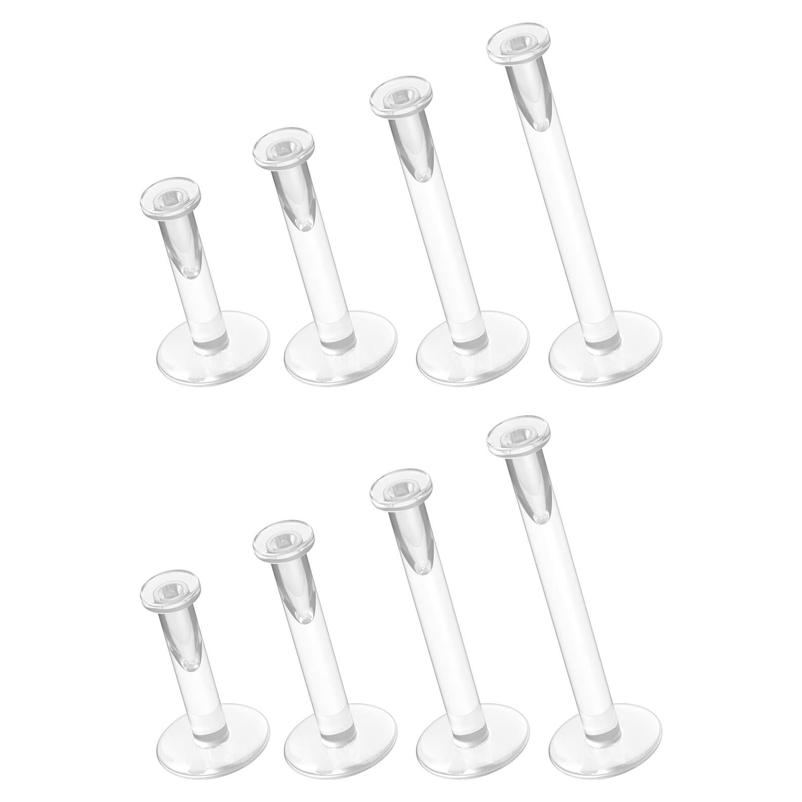 Pendientes Transparentes Bioflex 16g Set de 8pcs 6-12mm