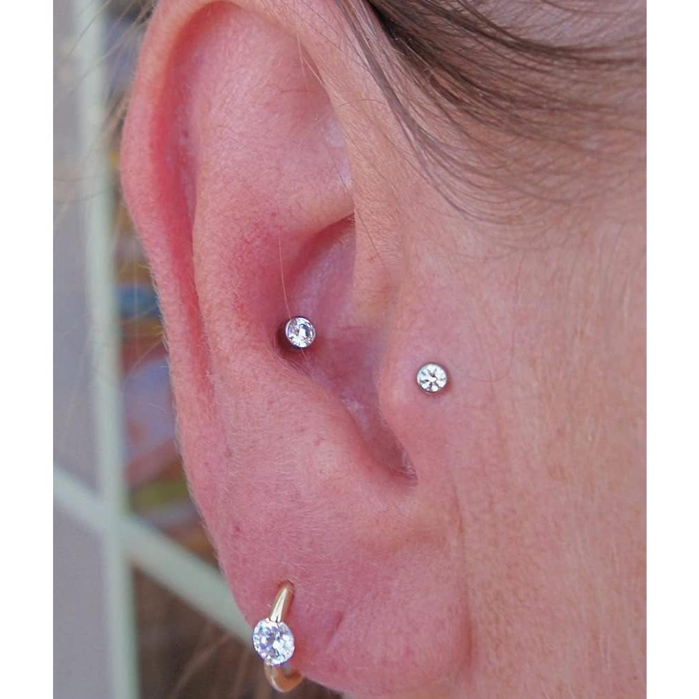 Pendientes Transparentes QWALIT 20g y 18g para Nariz y Cartílago