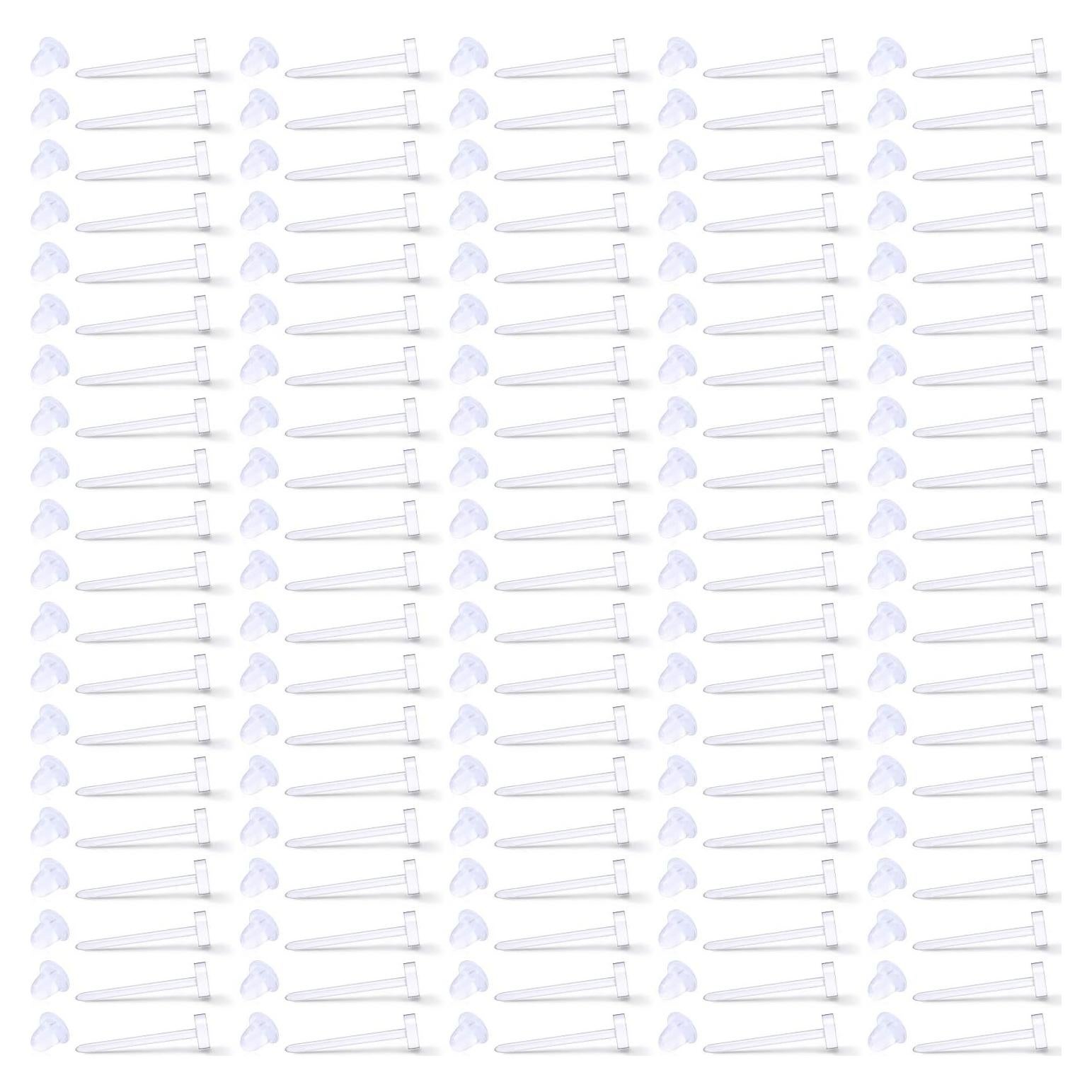 Retenedores de Aretes 20G SCERRING 100PCS Acrílico Claro