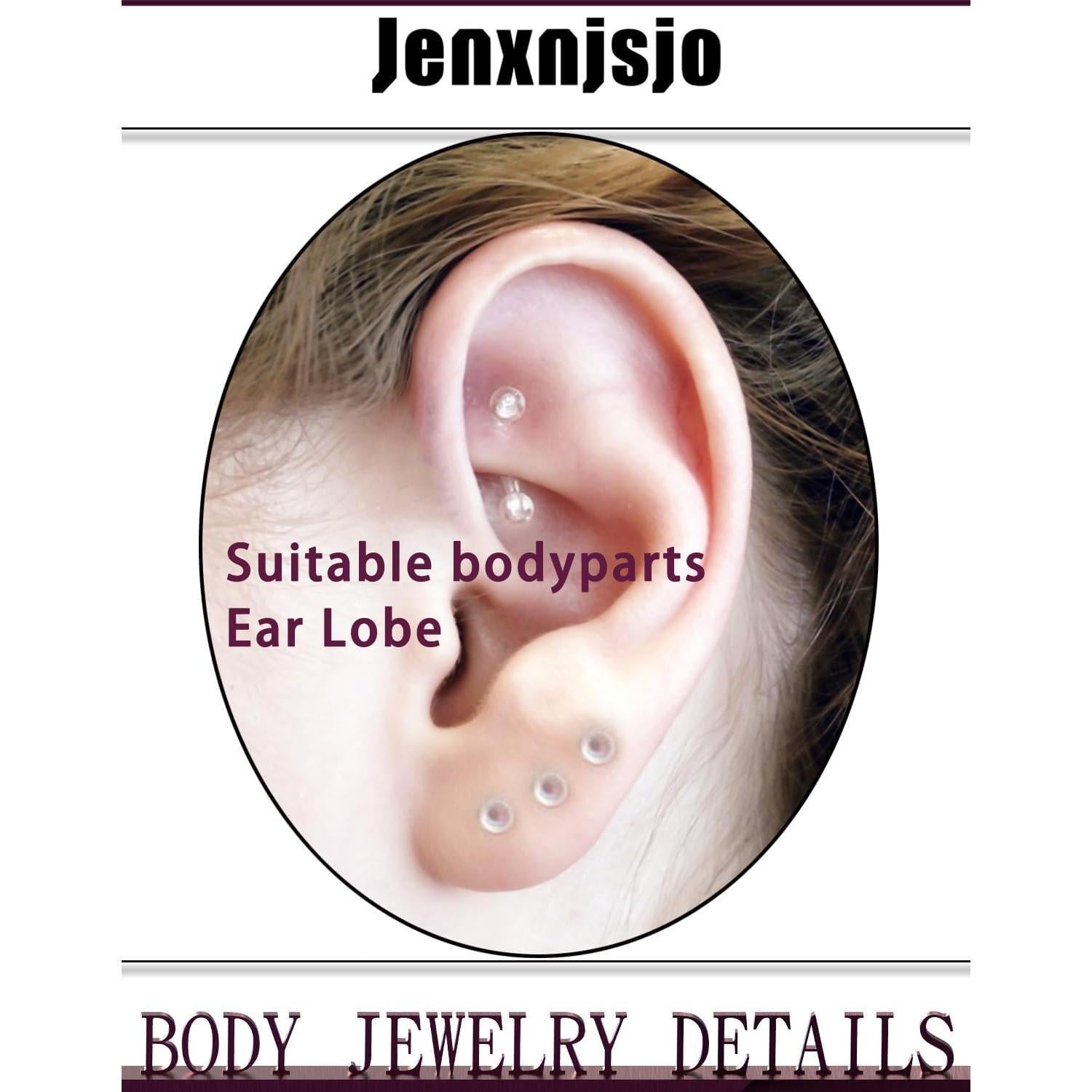 Aretes de Plástico Jenxnjsjo para Perforación Grado Médico