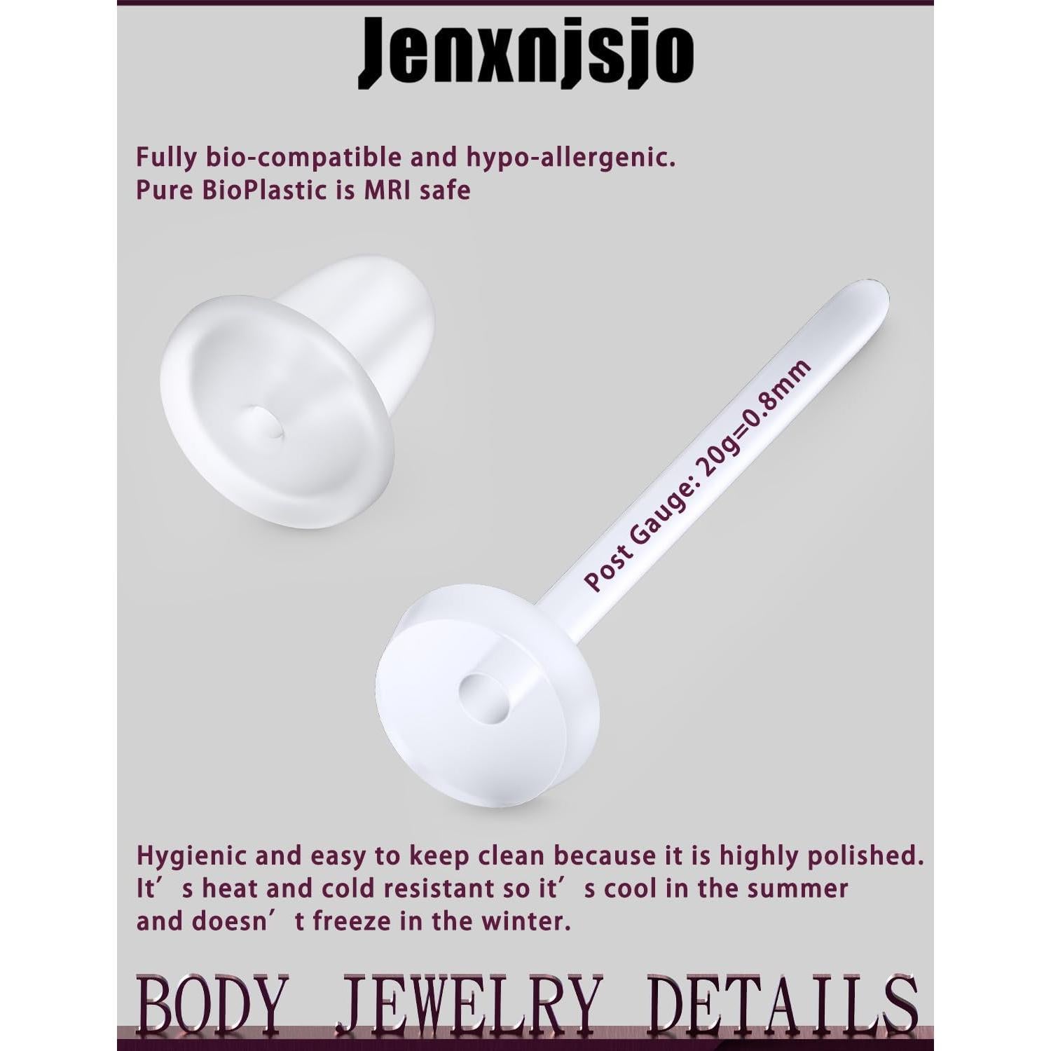 Aretes de Plástico Jenxnjsjo para Perforación Grado Médico