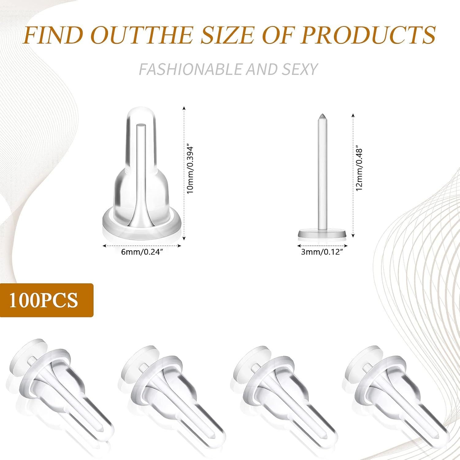 200 Piezas Sujetadores de Pendientes Transparentes Yaomiao