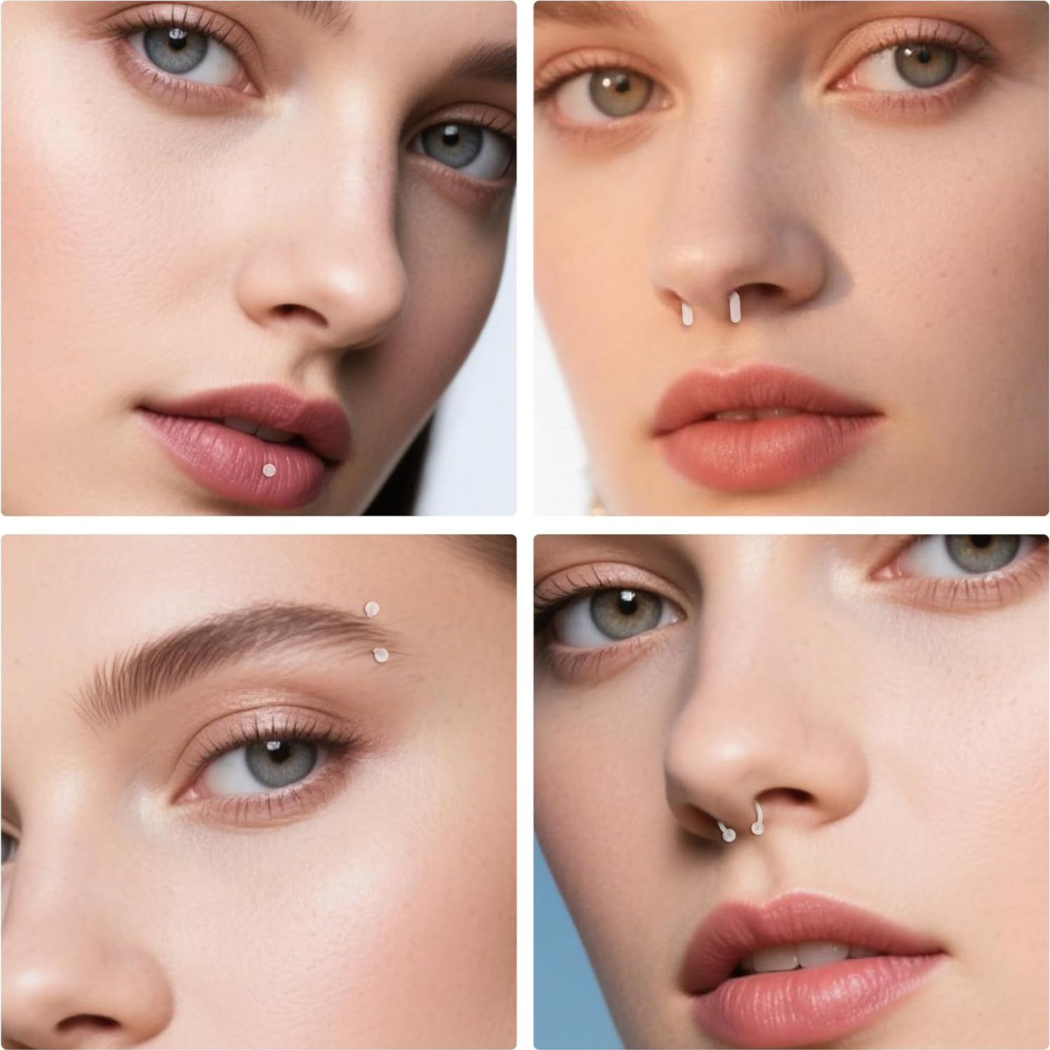 D.Bella 30 Piezas Retenedores de Piercing Hipoalergénicos 16G