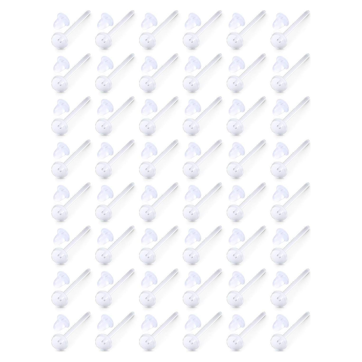 Pendientes de Plástico Transparentes Ocptiy 20G 6-12mm para Piercing