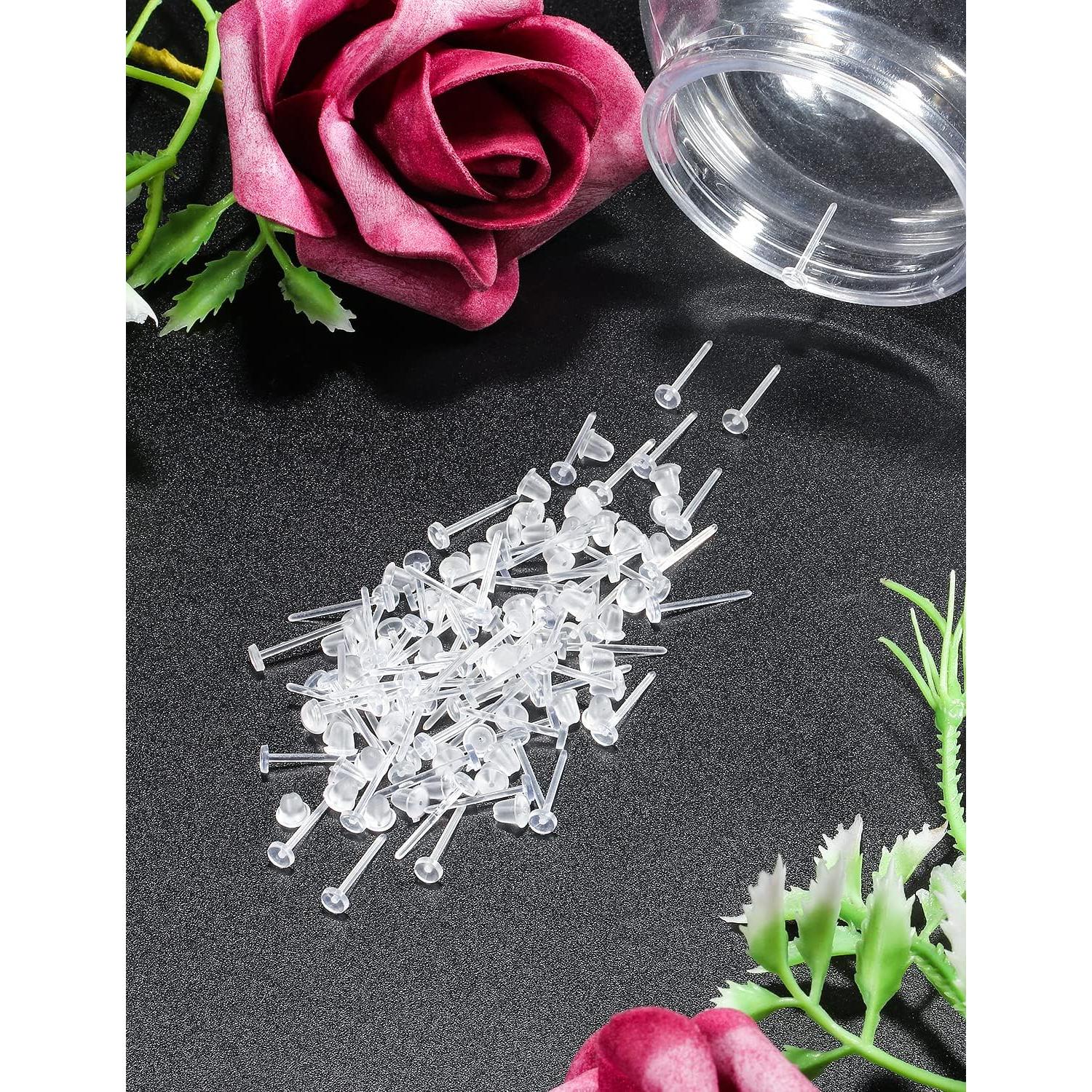 Pendientes de Plástico Transparentes Ocptiy 20G 6-12mm para Piercing