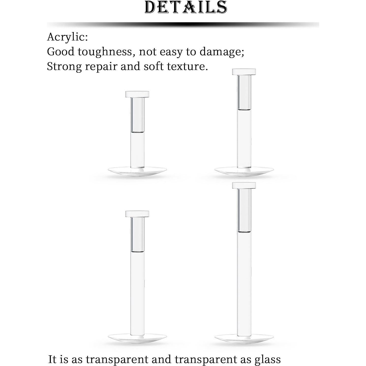 Retenedores de Labio Kridzisw 16G Acrílico Transparente 6-12mm