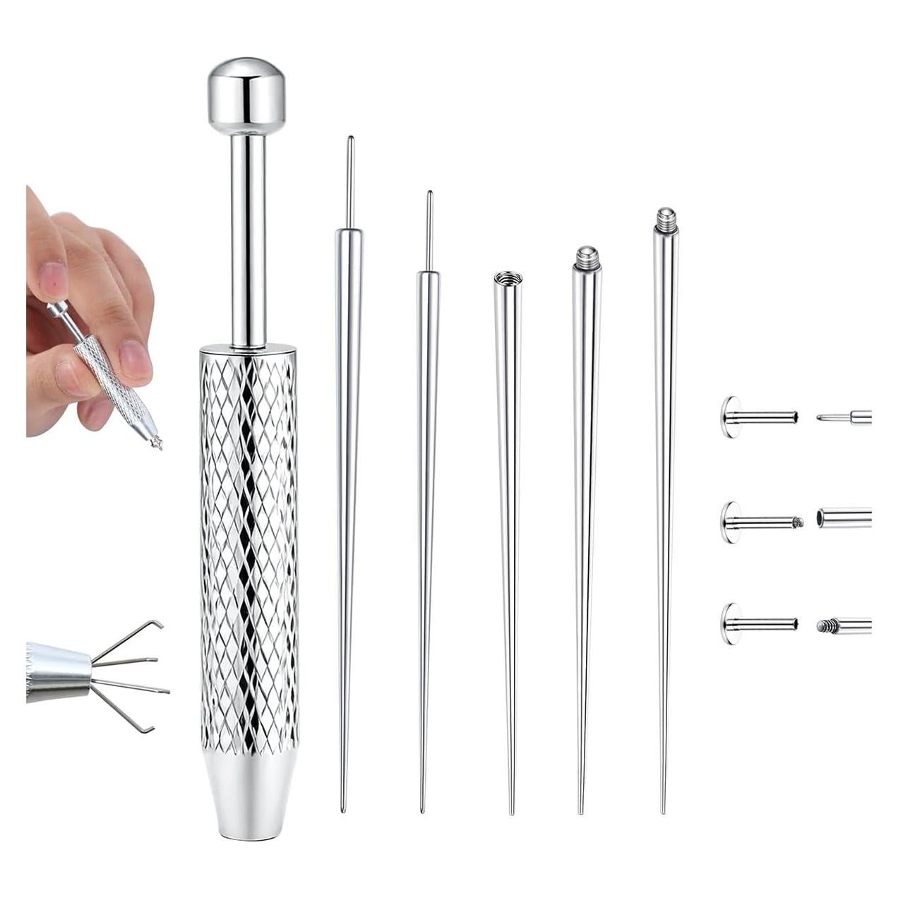 Kit de Herramientas de Agarre para Piercing GEMQUEEN 16G 18G