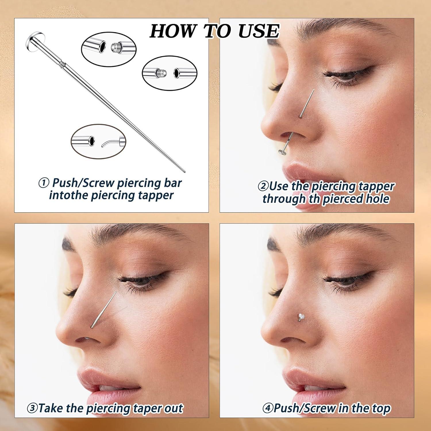 Kit de Herramientas de Agarre para Piercing GEMQUEEN 16G 18G