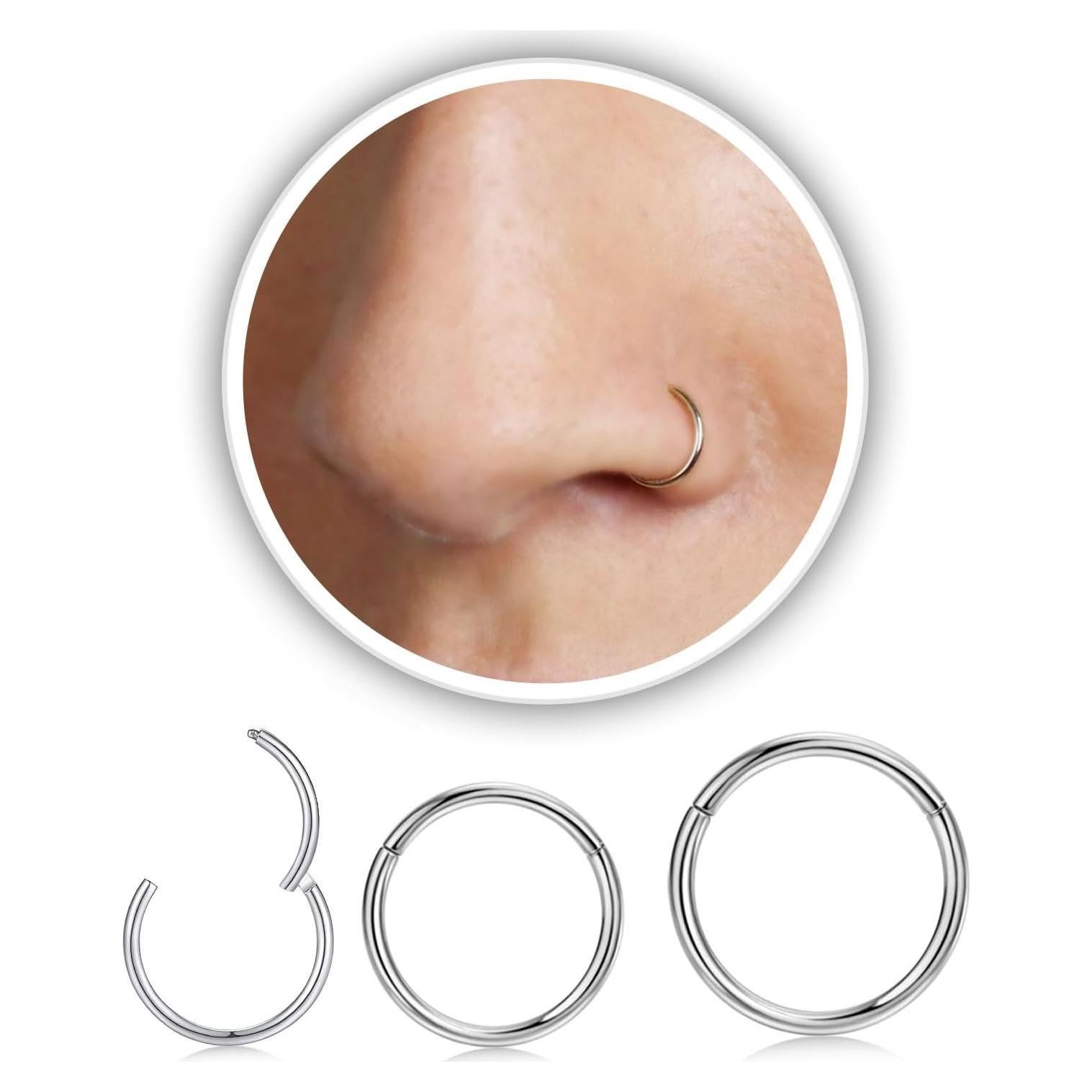 Aros de Nariz Hipoalergénicos 316L Acero Inoxidable 20G