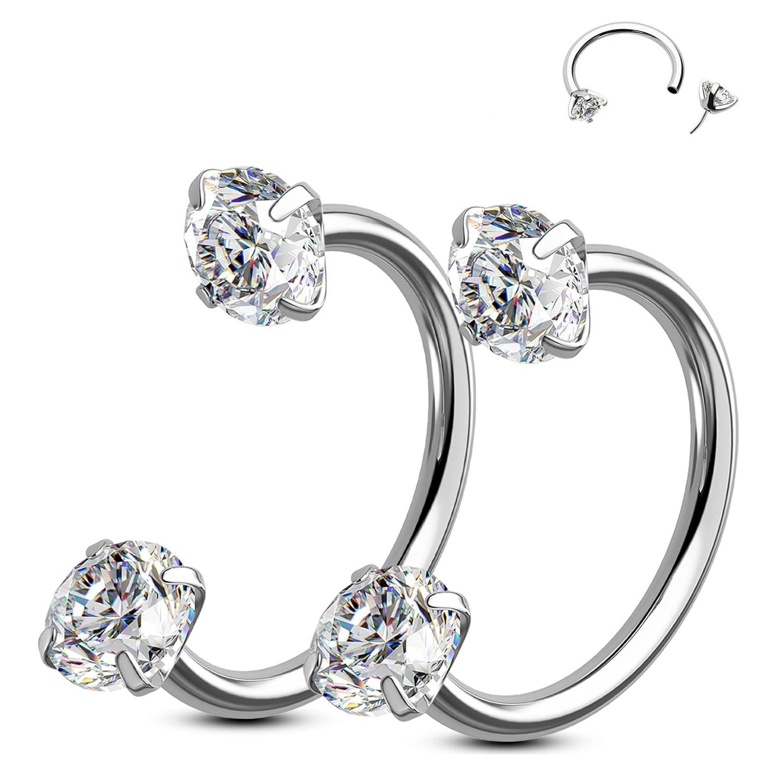 Anillos de Nariz OUFER 316L Acero Quirúrgico 20G 7mm 8mm