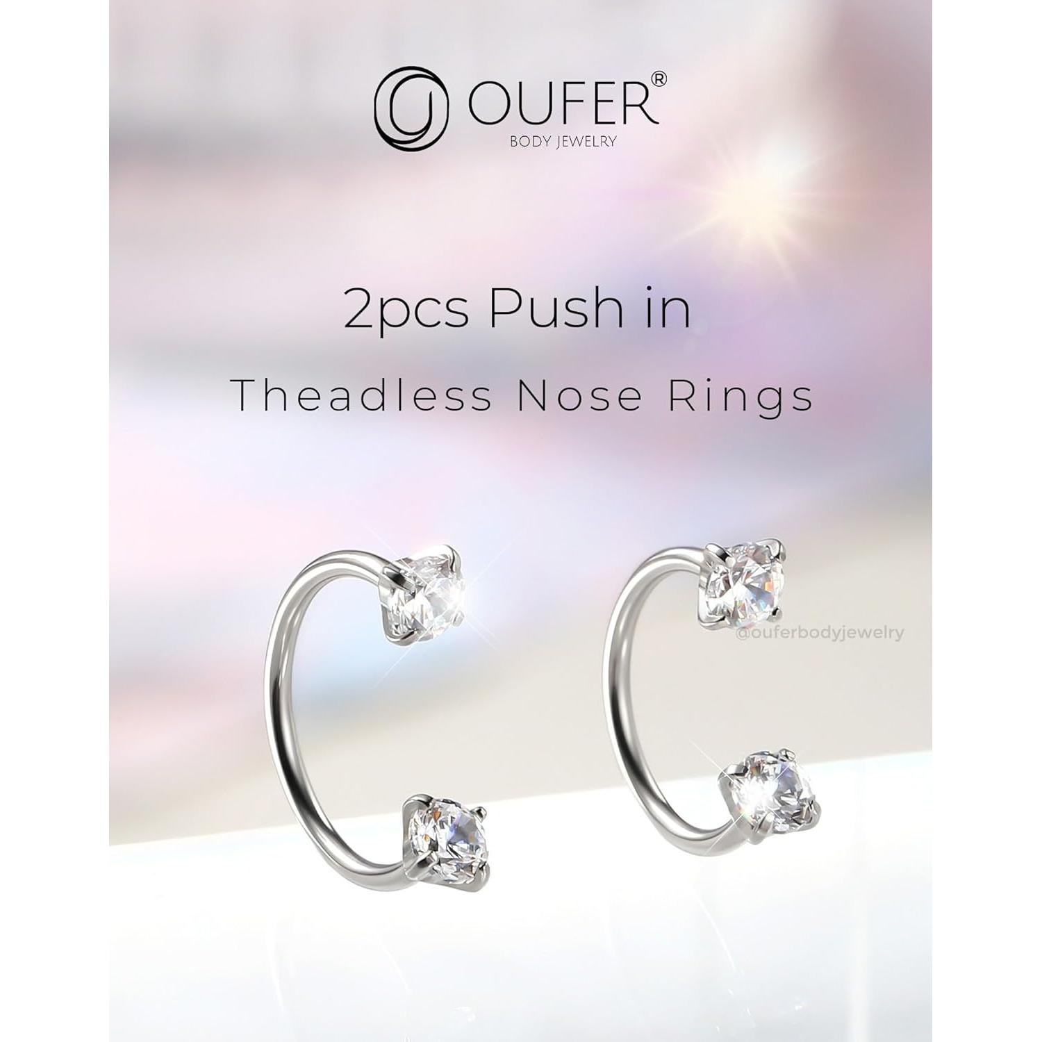 Anillos de Nariz OUFER 316L Acero Quirúrgico 20G 7mm 8mm