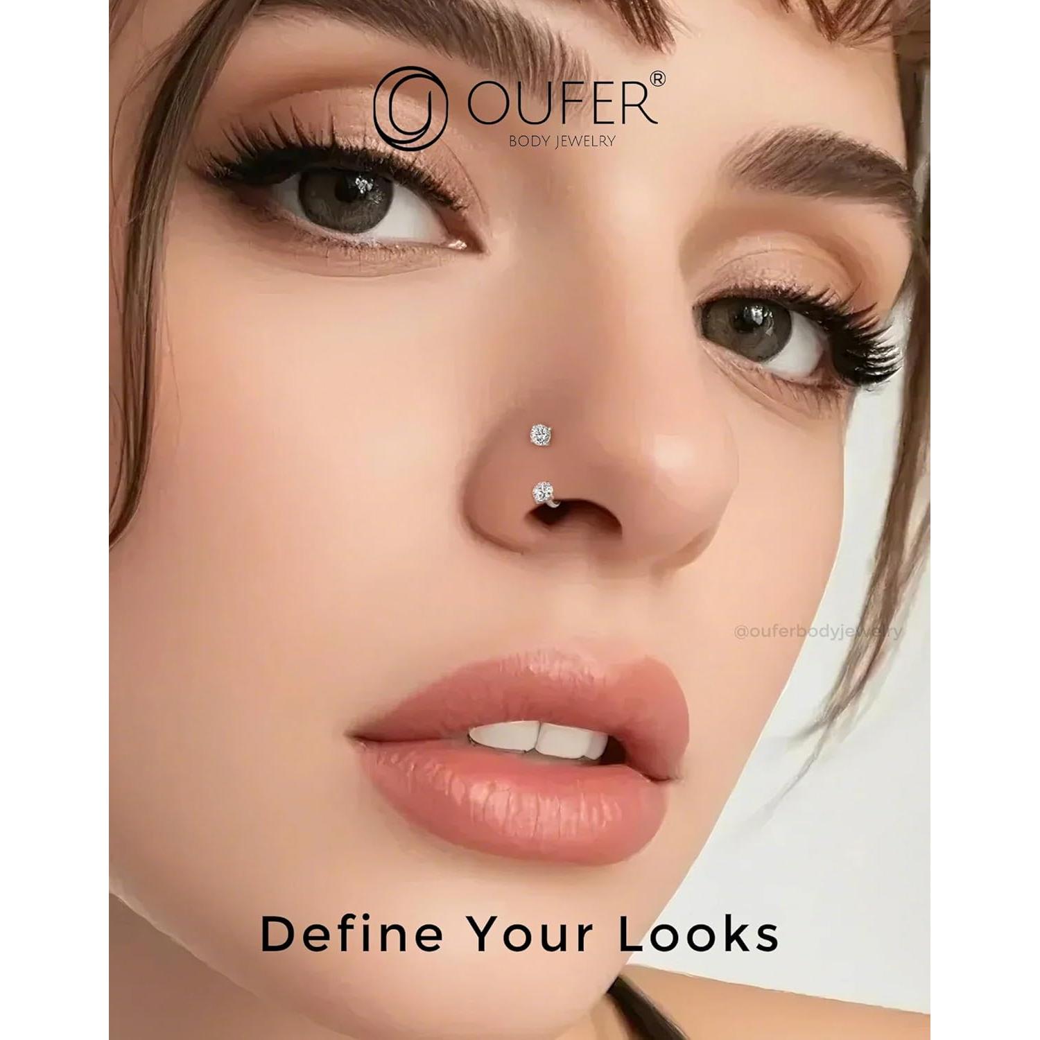 Anillos de Nariz OUFER 316L Acero Quirúrgico 20G 7mm 8mm