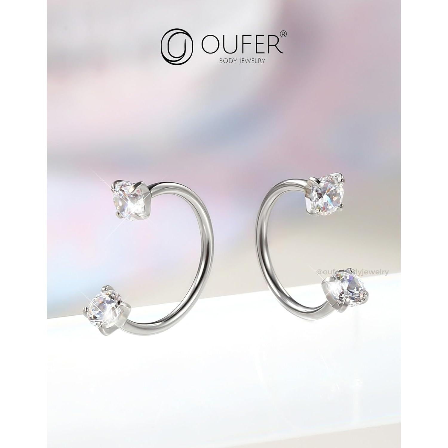 Anillos de Nariz OUFER 316L Acero Quirúrgico 20G 7mm 8mm