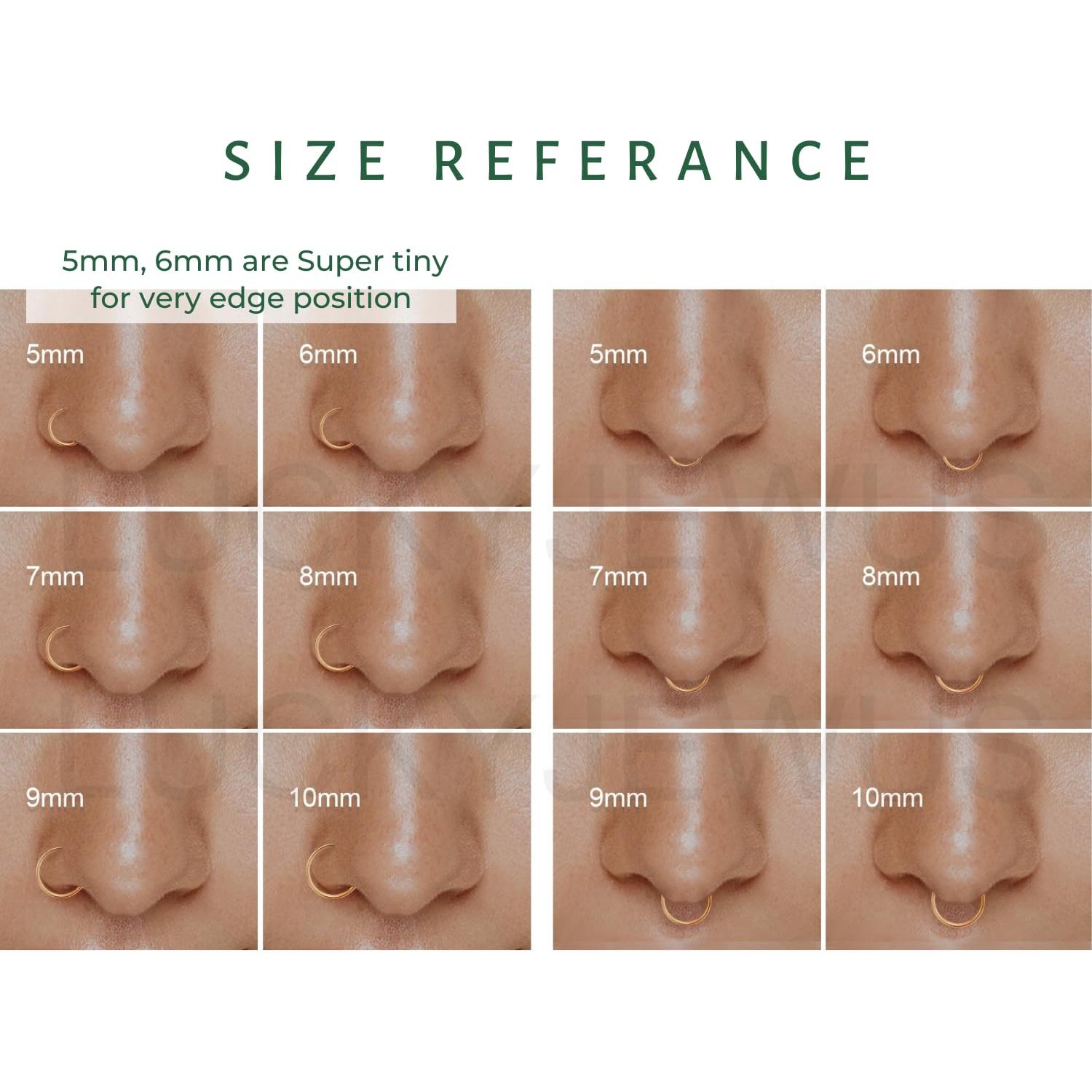 Aro de Nariz de Oro 14k 7mm 22G para Mujeres - Joyería Minimalista