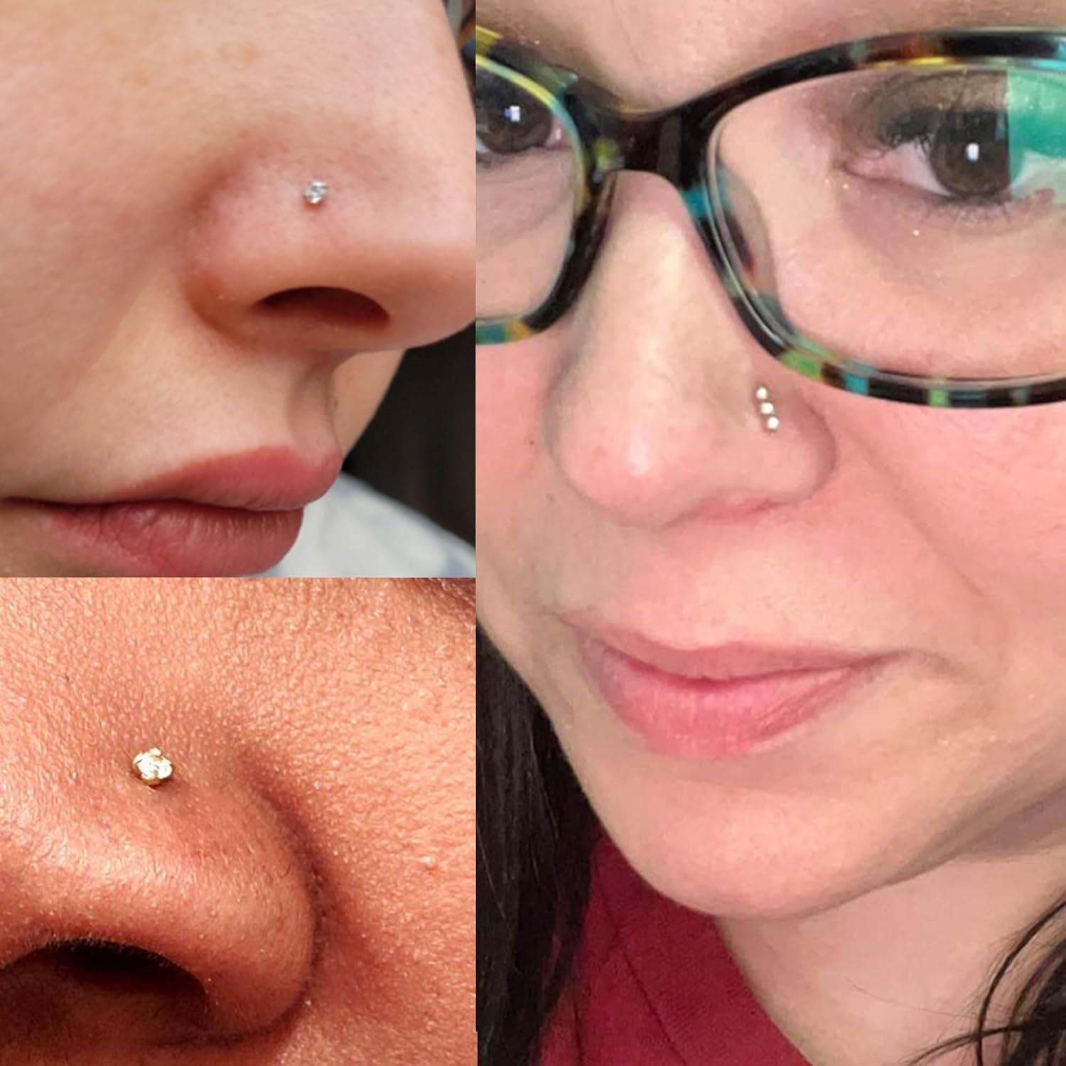 Anillos de Nariz MODRSA 20g Acero Quirúrgico Plata 8mm 10mm