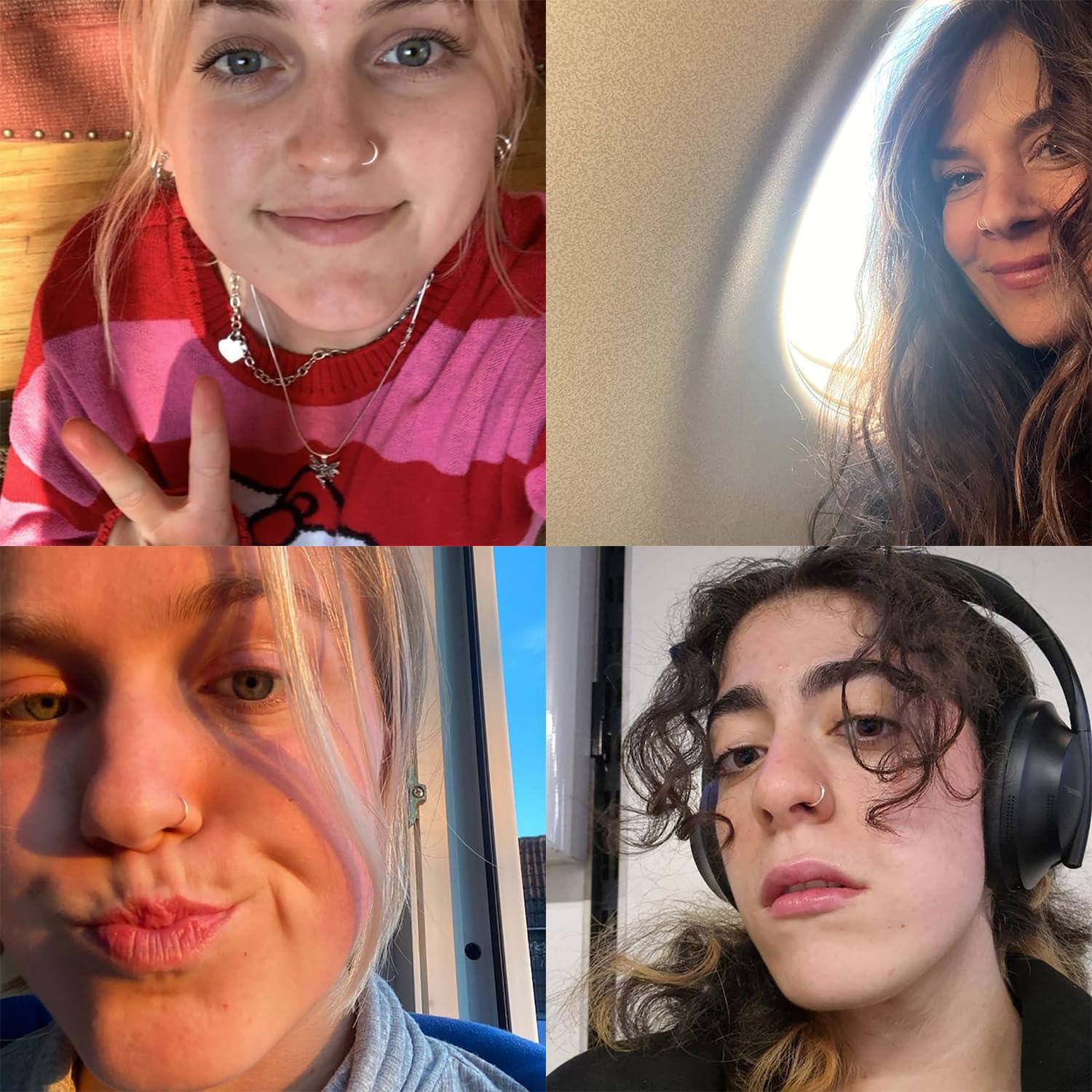 Juego de 3 Aros de Nariz Falsos Clip On Mujeres 7mm 22G