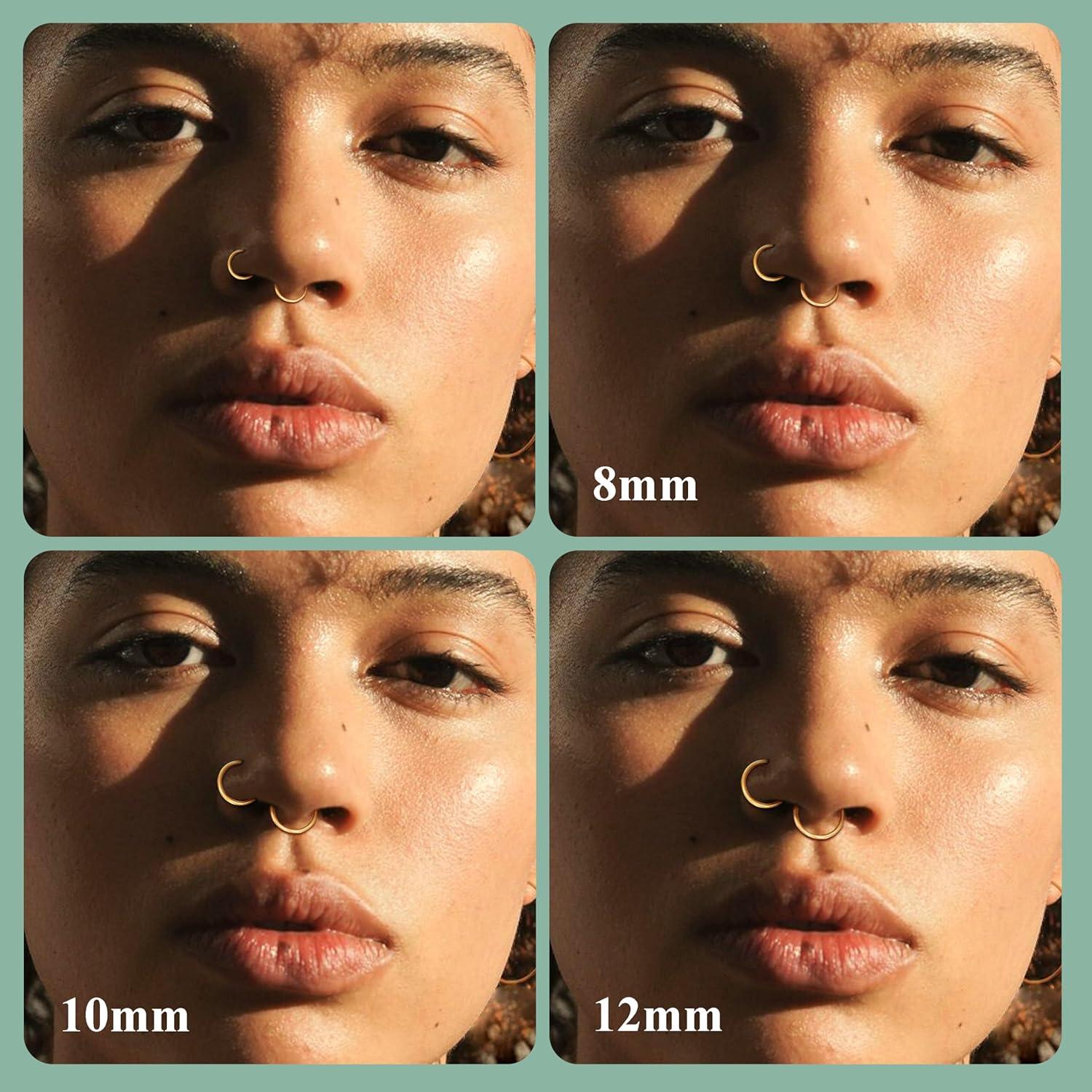 Aros Clicker 8Pcs 18G Acero Inoxidable Jstyle Dorado