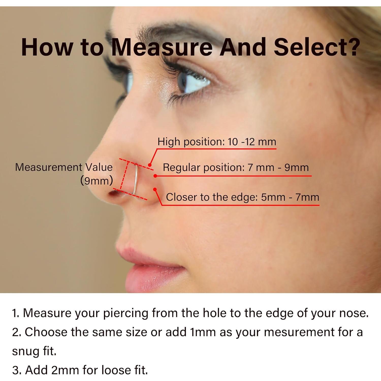 Aro de Nariz Dorado 14K Hipoalergénico 22g 7mm Unisex