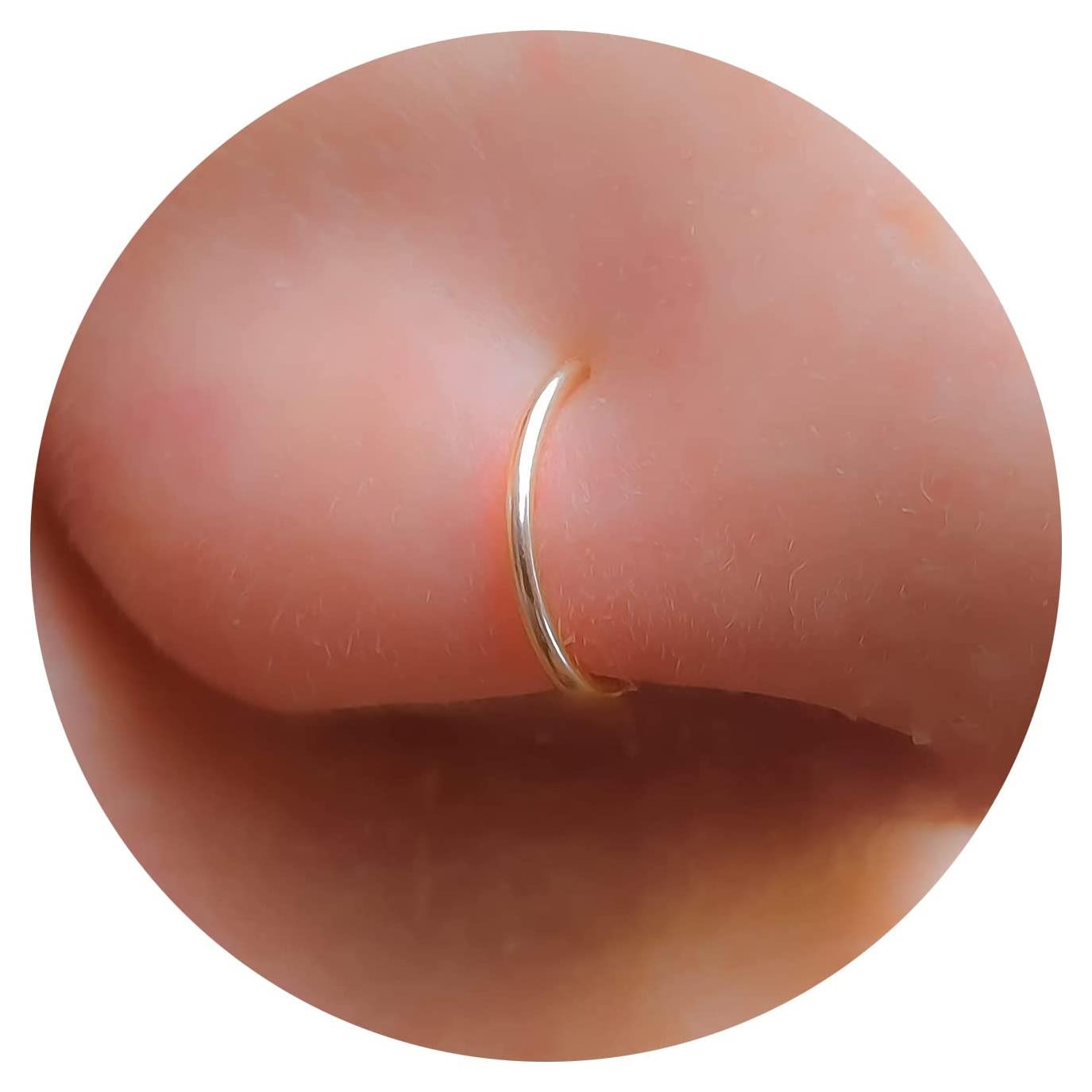 Anillo de Nariz de Oro Relleno 14k 7mm 20 Gauge Hecho a Mano