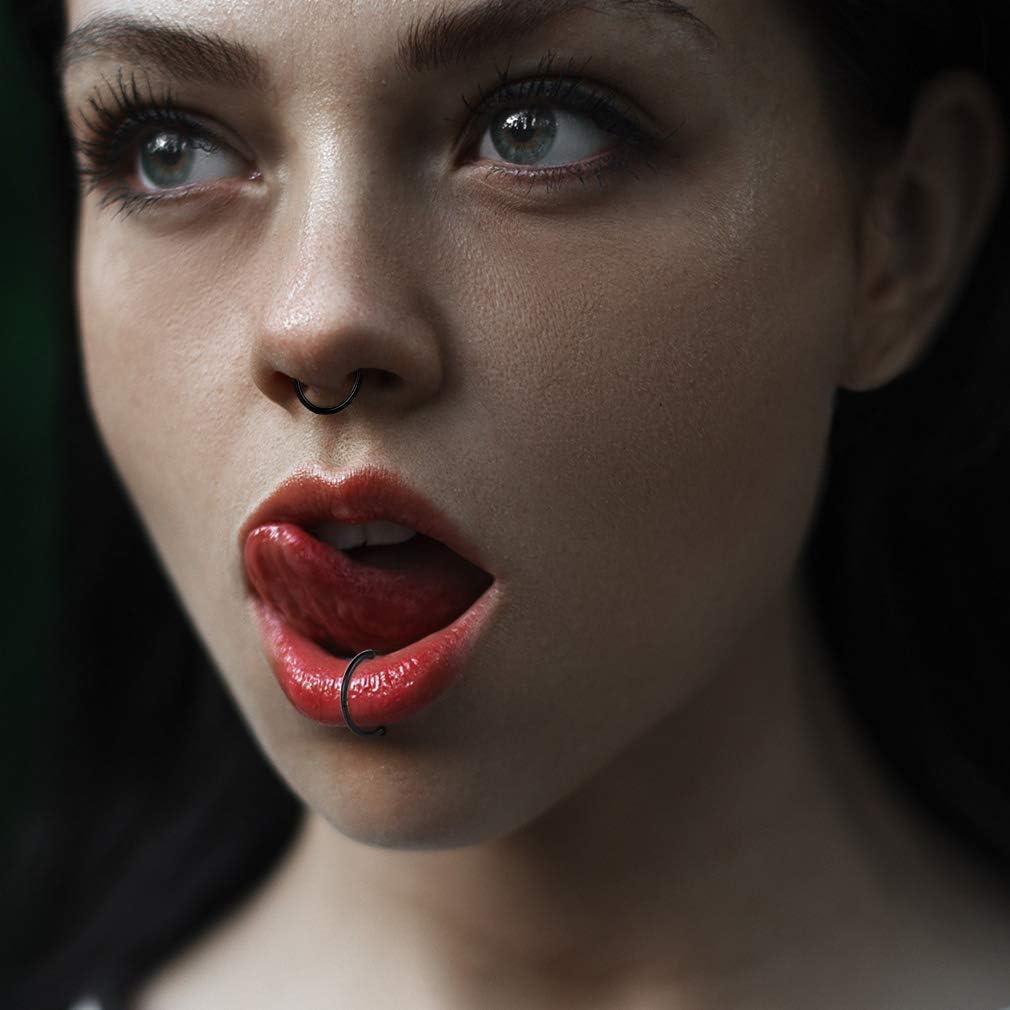 Conjunto de 4 Aros de Piercing 16G Acero Quirúrgico 6-12mm