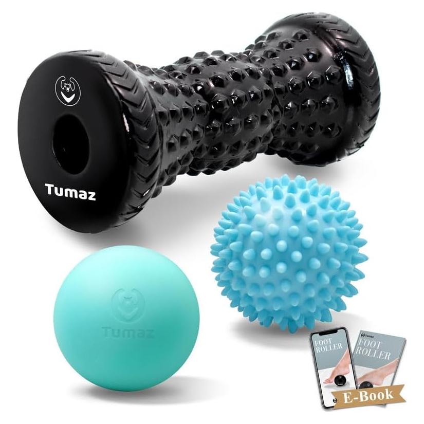 Conjunto de Masaje Tumaz 3 en 1 - Rodillo y Pelotas para Pies