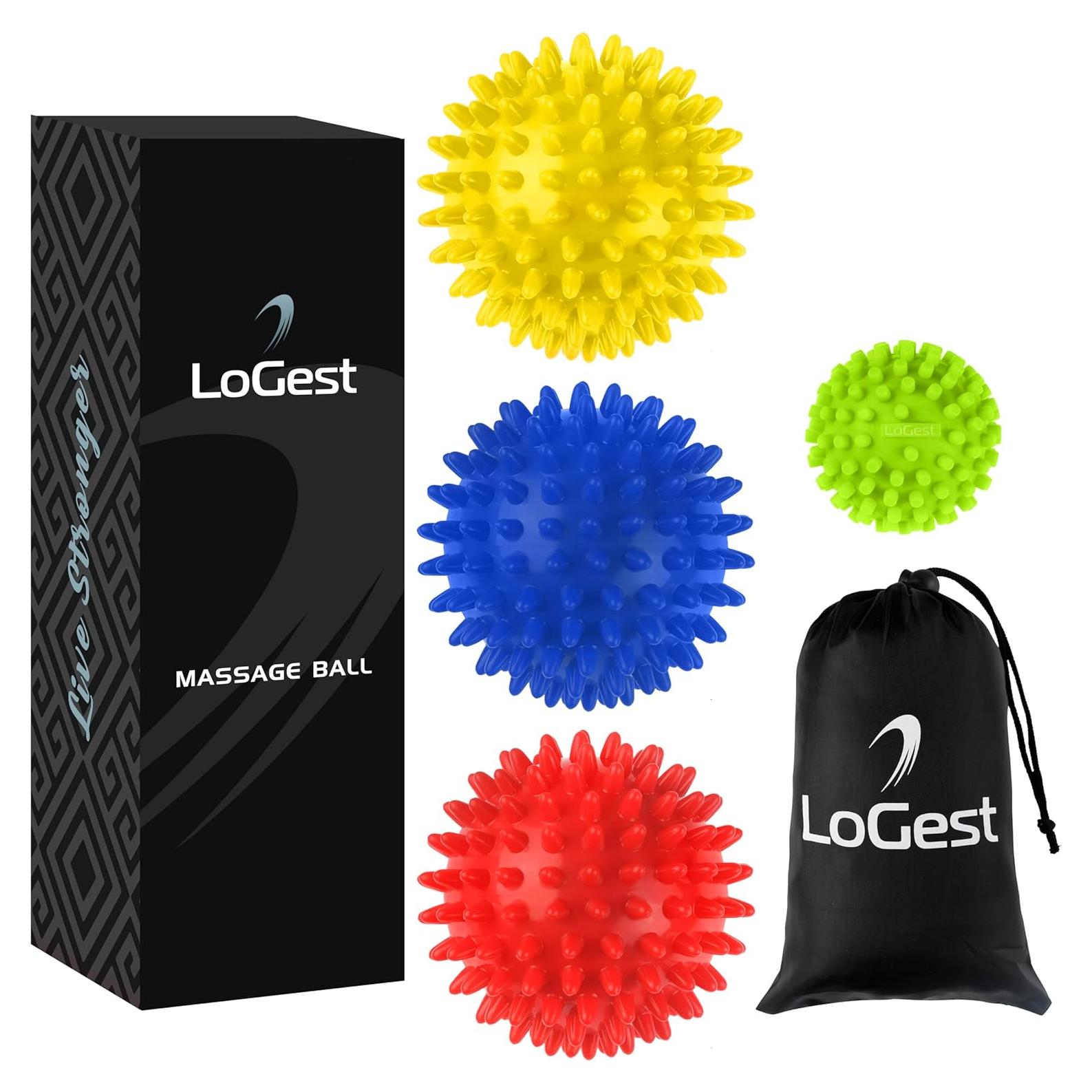 Conjunto de 4 bolas de masaje Logest - Alivio muscular y rehabilitación