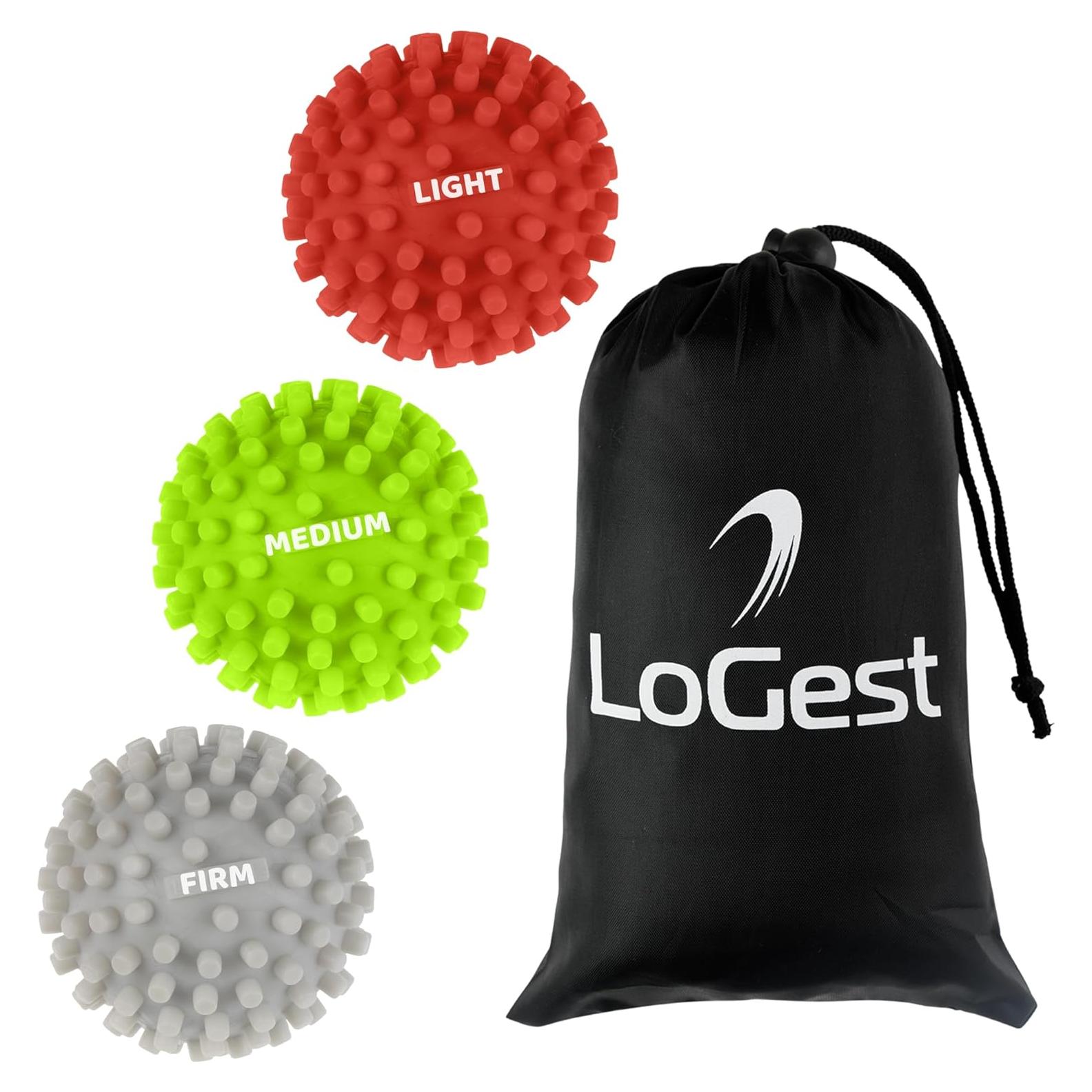 Conjunto de 3 Pelotas de Masaje Logest - Silicona para Pies y Espalda
