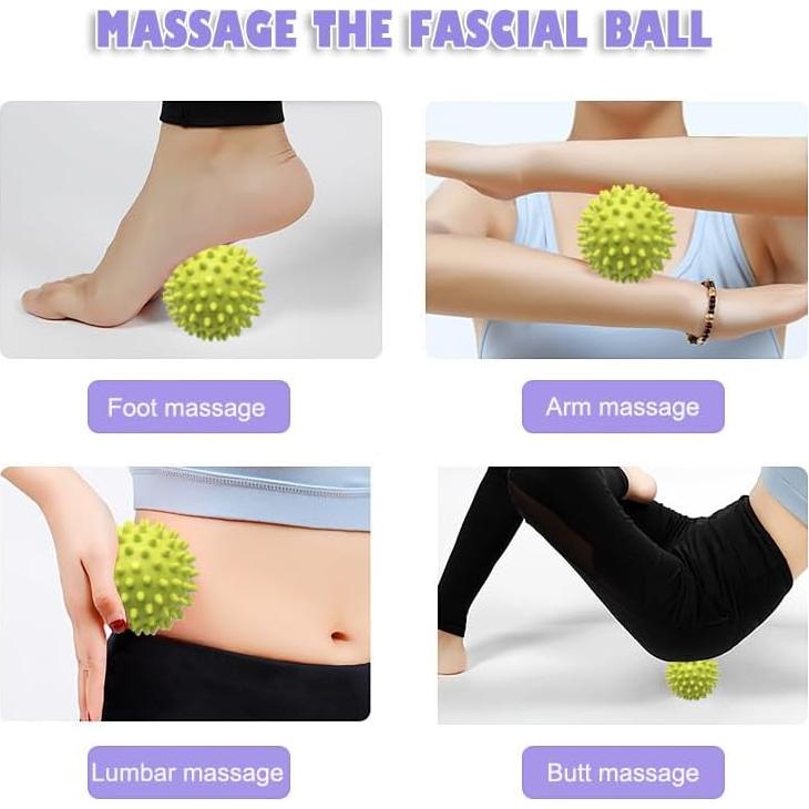 Bola de Masaje AKOAK 8.5cm PVC Verde Neón para Dolor Muscular