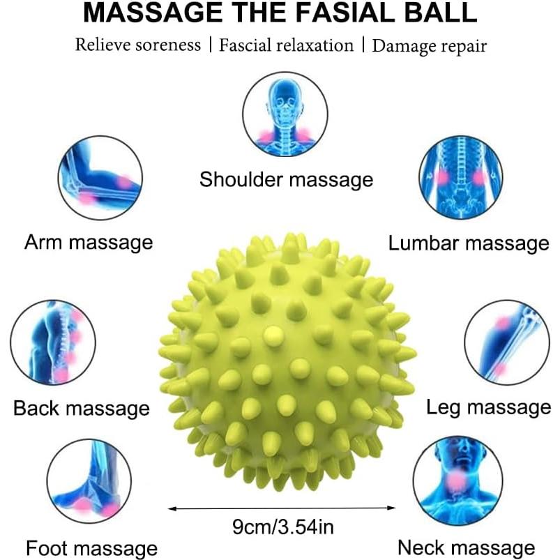 Bola de Masaje AKOAK 8.5cm PVC Verde Neón para Dolor Muscular