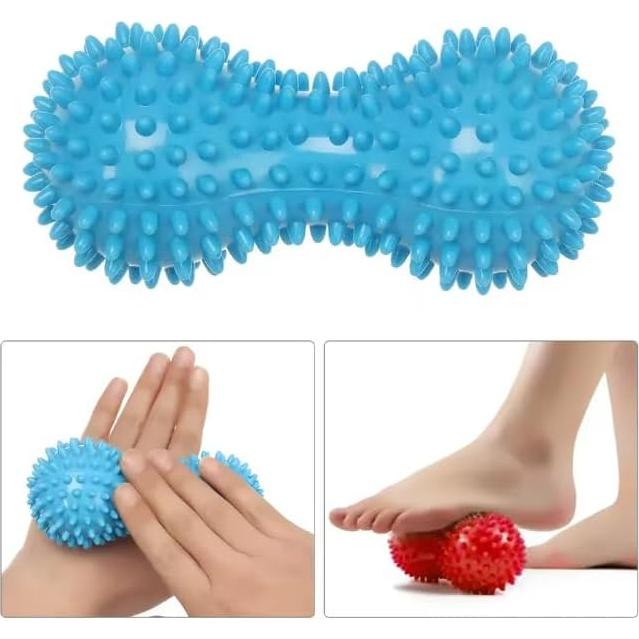 Soft Prick Massage Peanut Balls, Pressure Reflexology, Peanut Massager, Myofascial Relief for Foot Fasciitis - 1 Pack (Red)