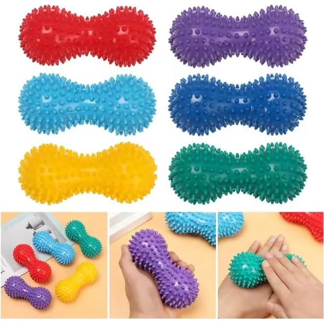 Soft Prick Massage Peanut Balls, Pressure Reflexology, Peanut Massager, Myofascial Relief for Foot Fasciitis - 1 Pack (Red)