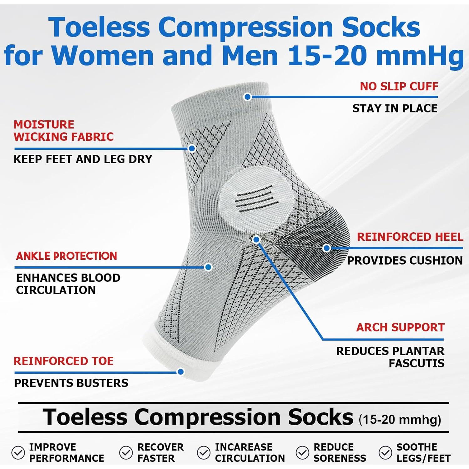 Calcetines de Compresión Sin Dedos Sagry para Neuropatía - Grande