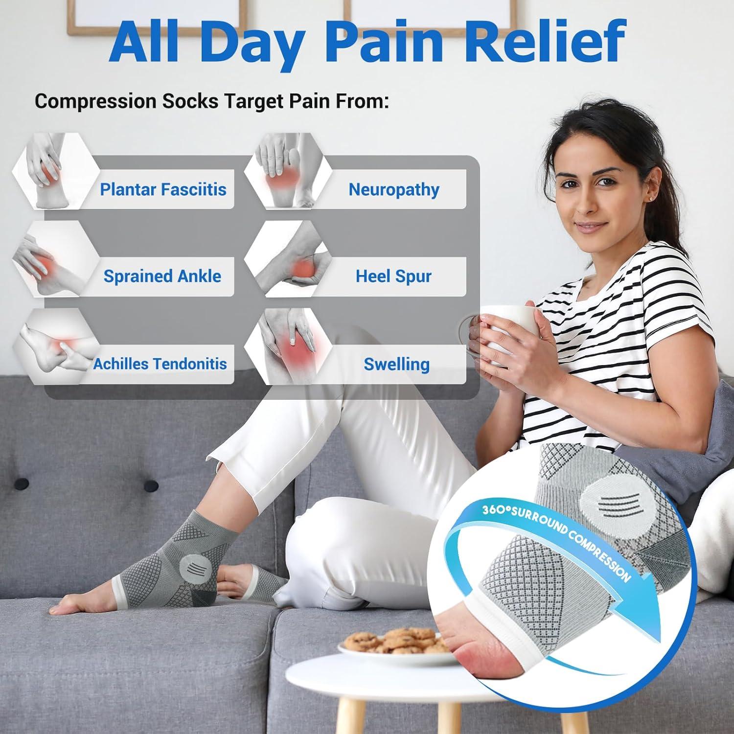 Calcetines de Compresión Sin Dedos Sagry para Neuropatía - Grande