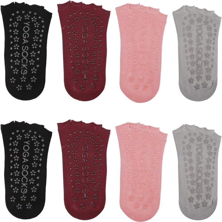 Calcetines Antideslizantes de Pilates y Yoga Pengxiaomei - 4 Pares