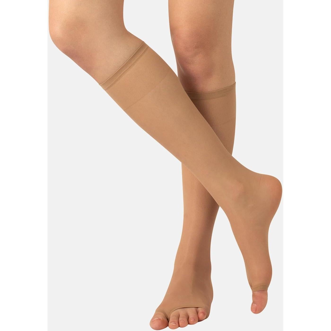 Medias Altas con Punta Abierta Calzitaly - 2 Pares Talla Única