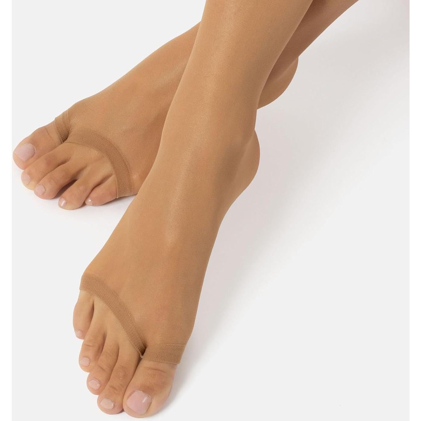 Medias Altas con Punta Abierta Calzitaly - 2 Pares Talla Única